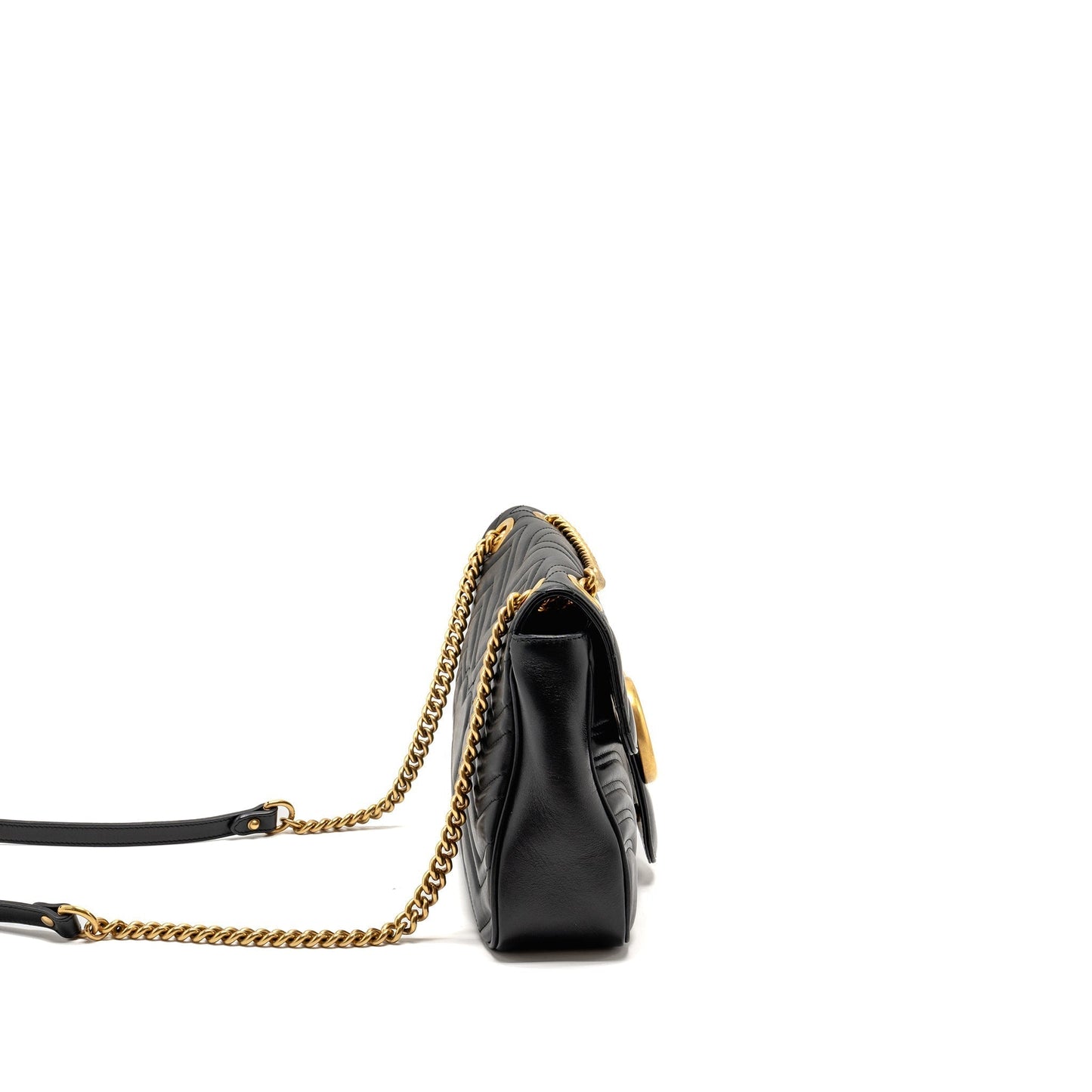 Gucci Marmont Shoulder Bag Calfskin Black Medium