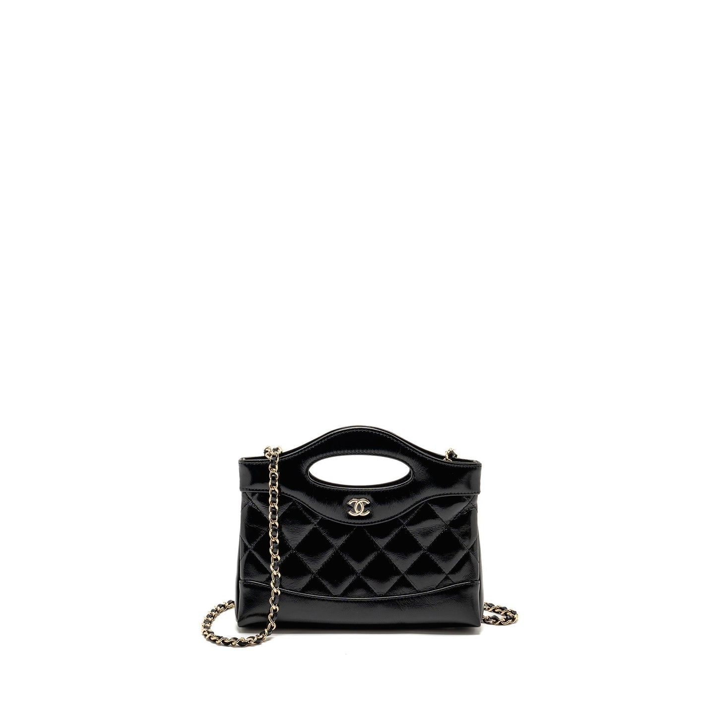 Chanel 31 Shiny Calfskin LGHW Microchip Black Clutch Bag Microchip 1