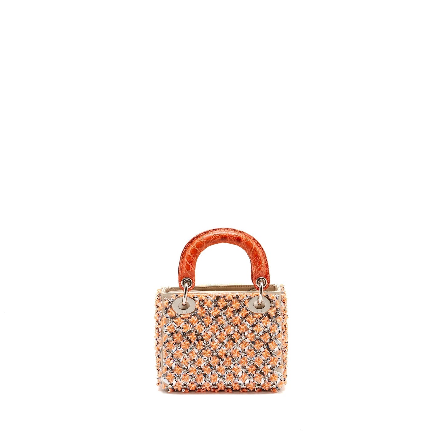 Dior Lady Limited Edition Velvet Alligator Sequin Light Pink Mini Travel Bag