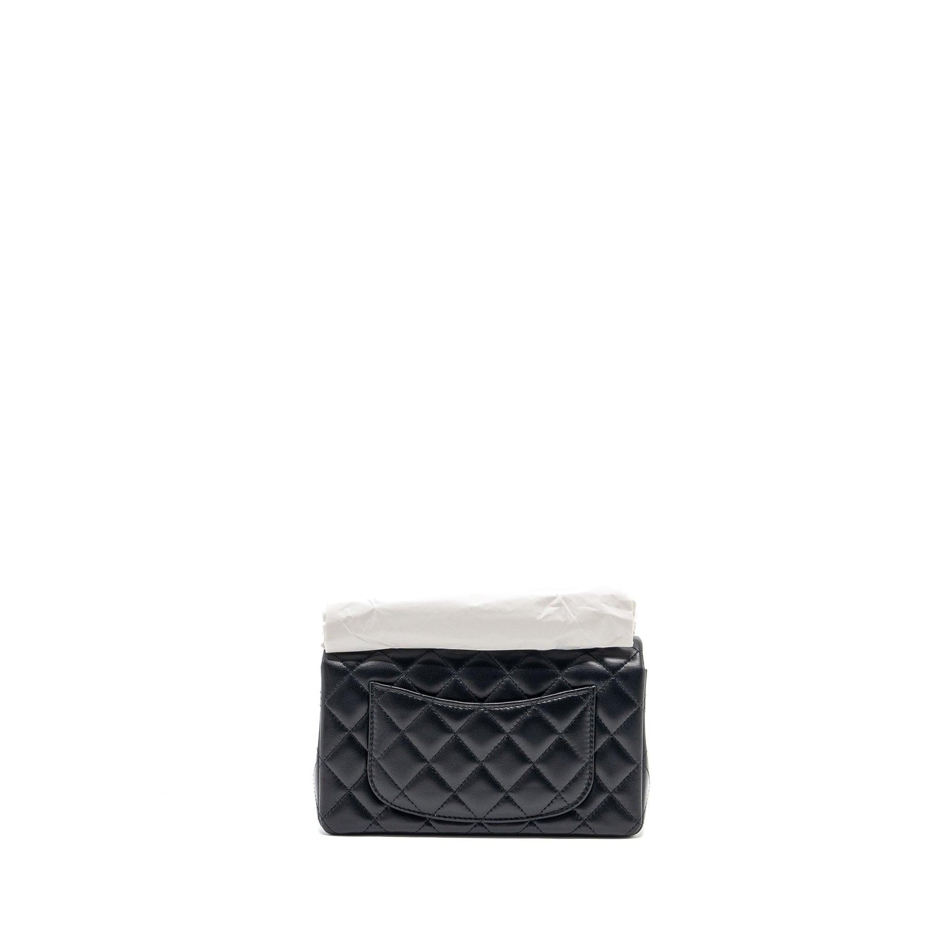 Chanel rectangular flap lambskin SHW microchip Black Shoulder Bag Microchip 5
