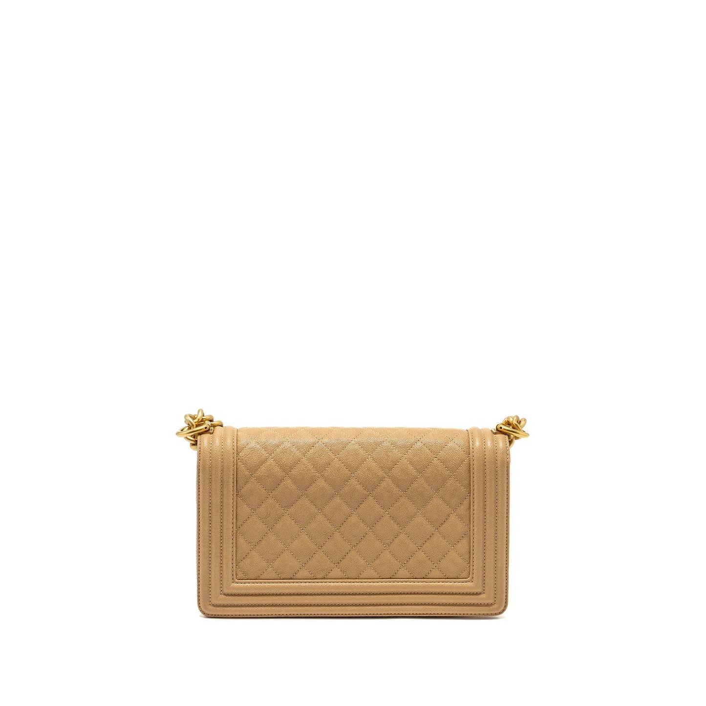Chanel Boy Caviar GHW Beige Handbag