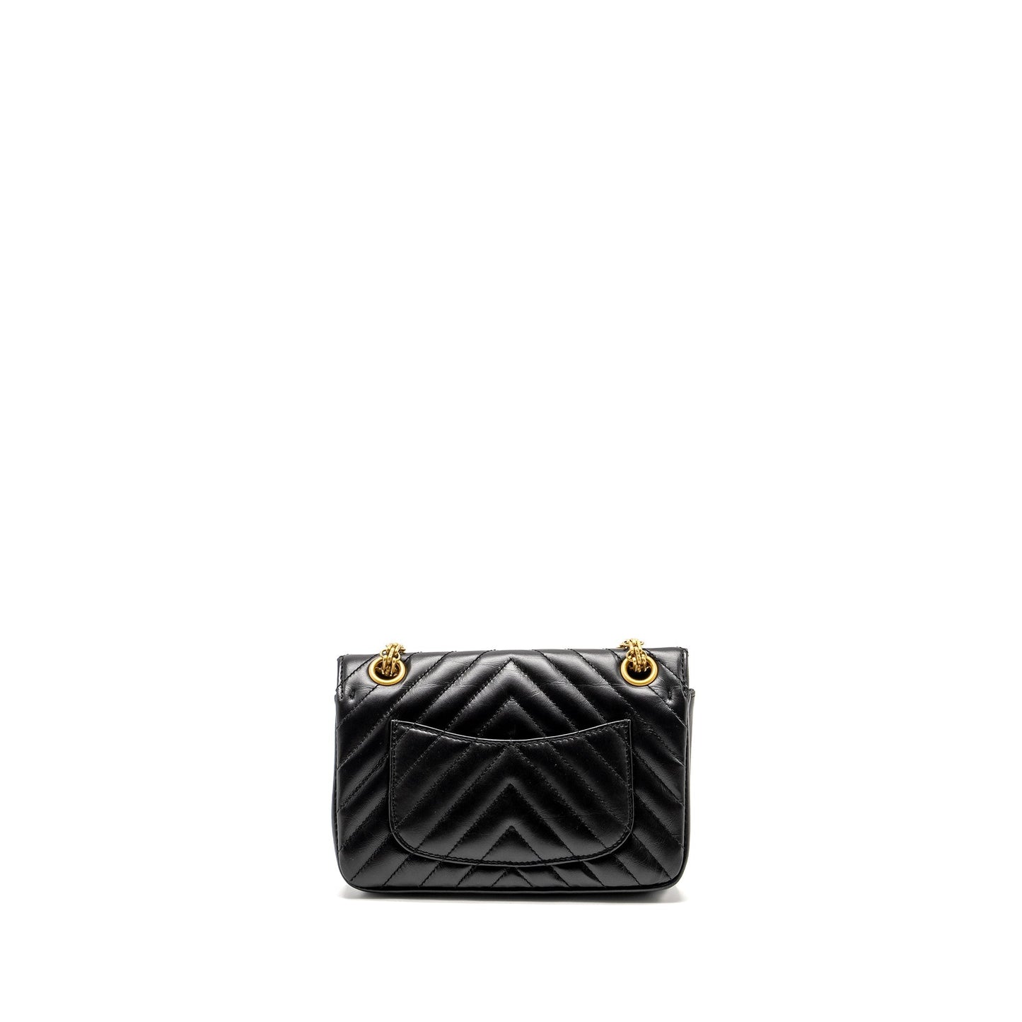 Chanel 2.55 Reissue Chevron Calfskin GHW Microchip Black Mini Bag Microchip 1
