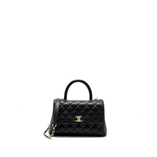 Chanel Coco Handle Caviar LGHW Microchip Black Small Handbag Microchip 14