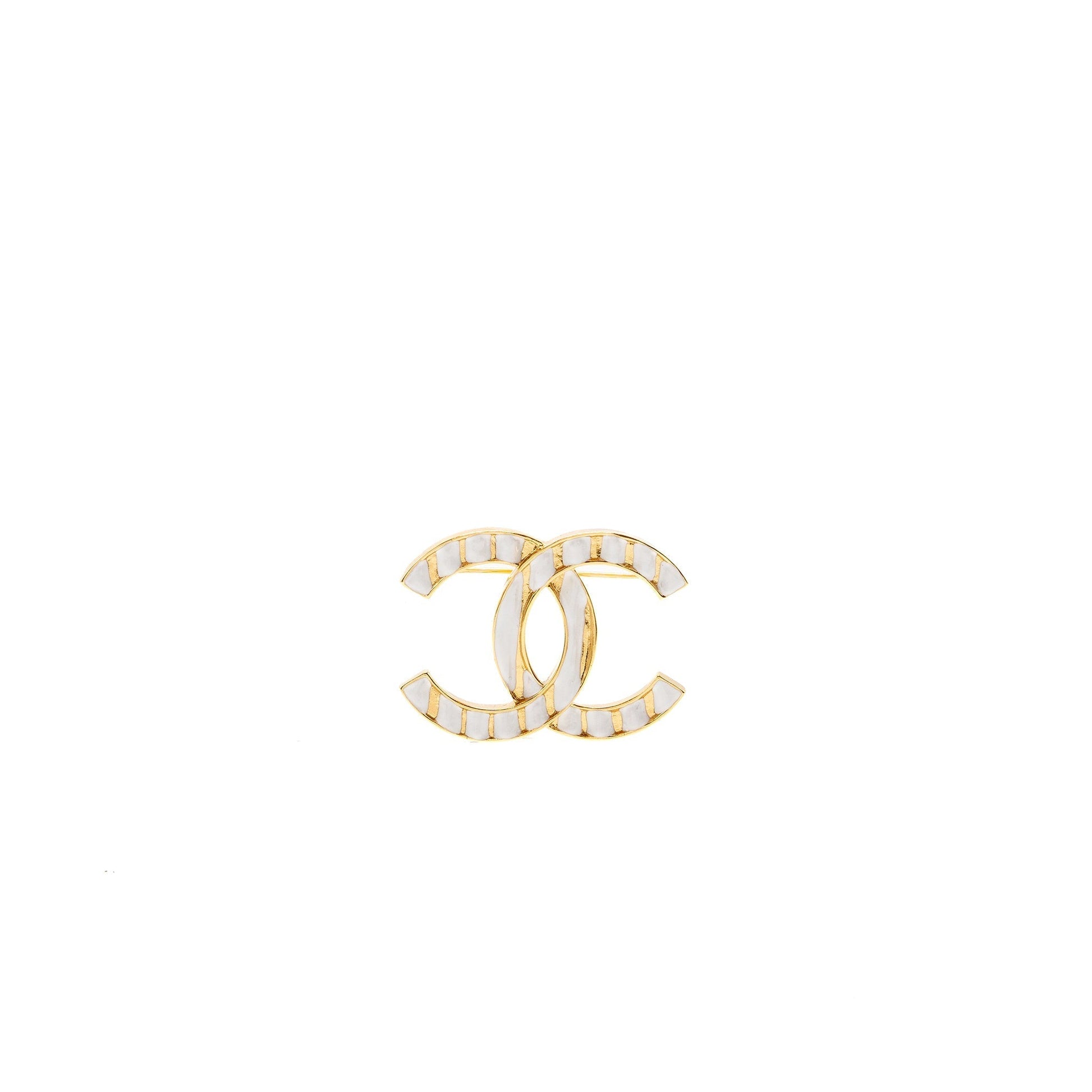 Chanel CC logo brooch tone Gold Ivory Handbag
