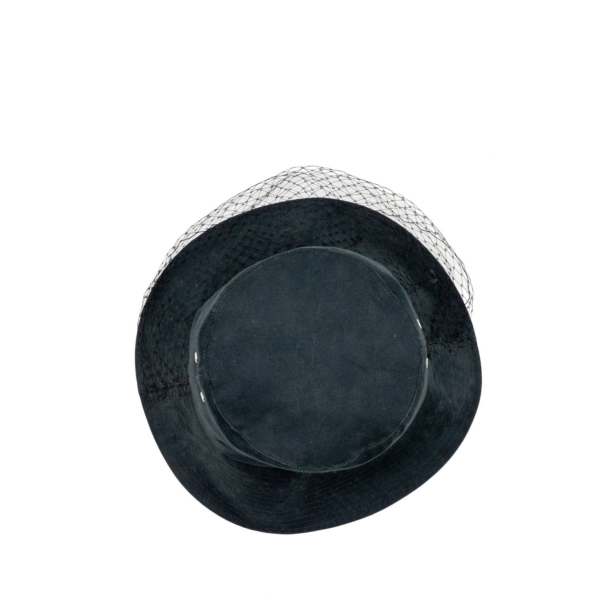 Dior Size Teddy D Brim Hat With Veil Black Bucket Bucket Bag