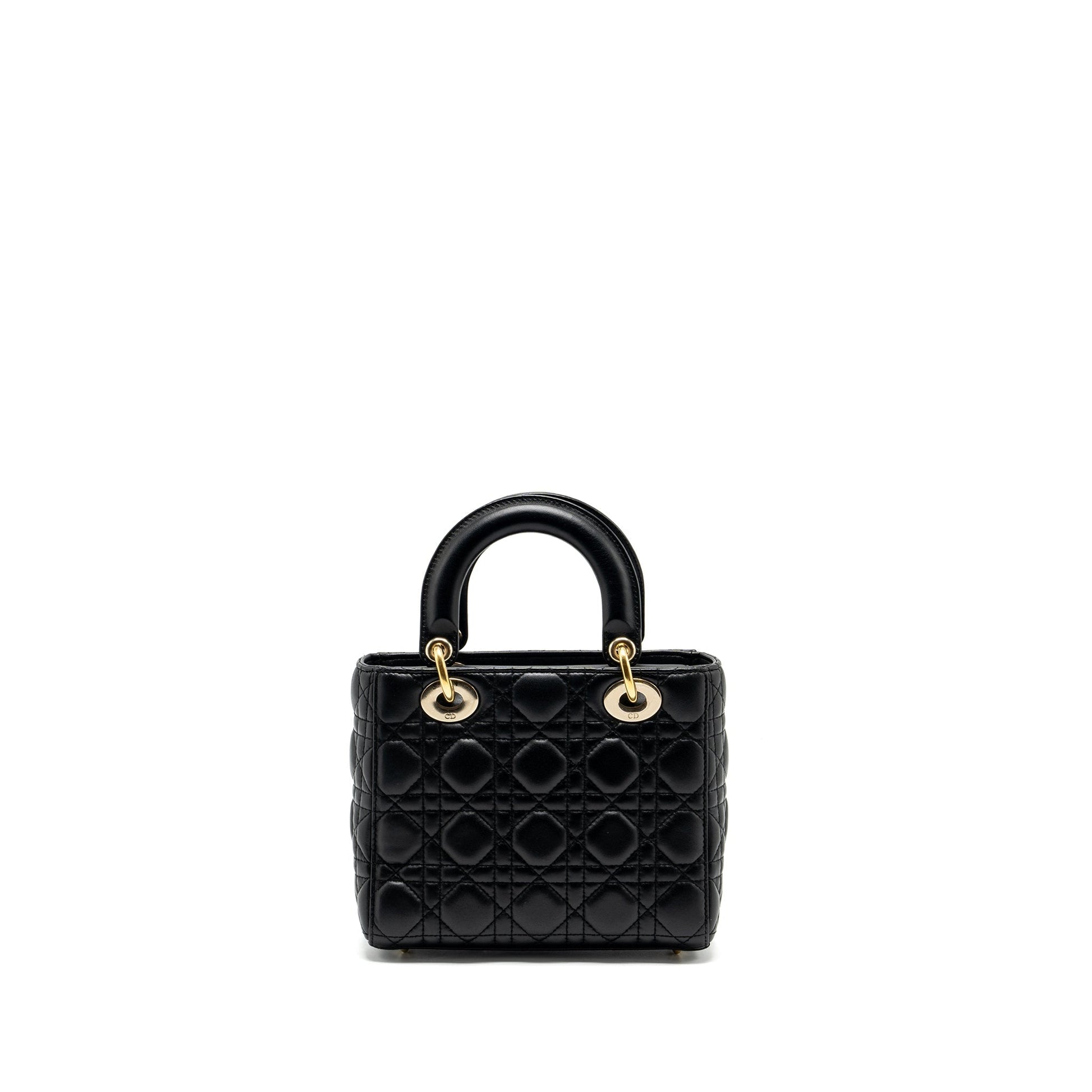 Dior My Lady Lambskin Handbag Black Small Travel Bag Black Handbag