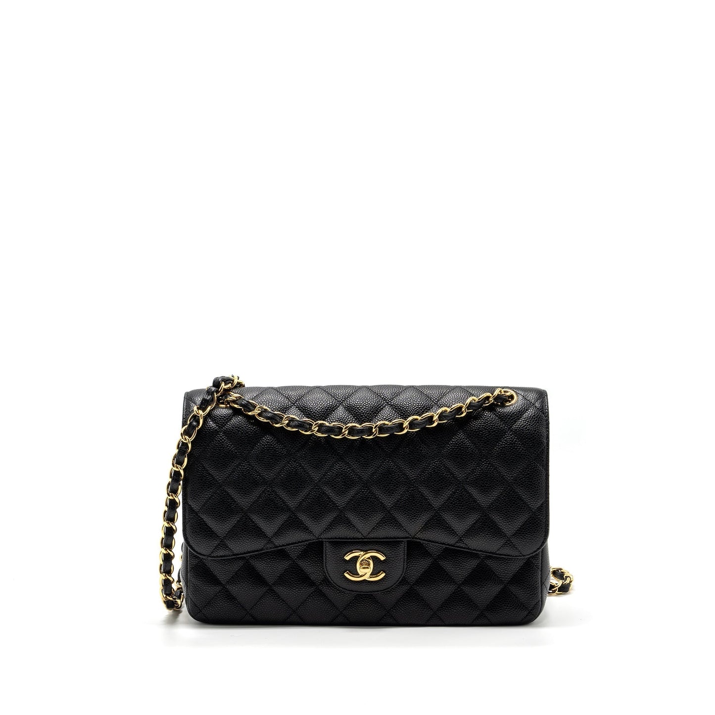Chanel jumbo classic double flap caviar GHW Black Shoulder Bag Ghw 5