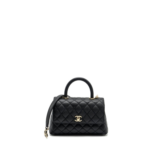 Chanel COCO Handle Caviar LGHW Microchip Black Small Handbag Microchip 16
