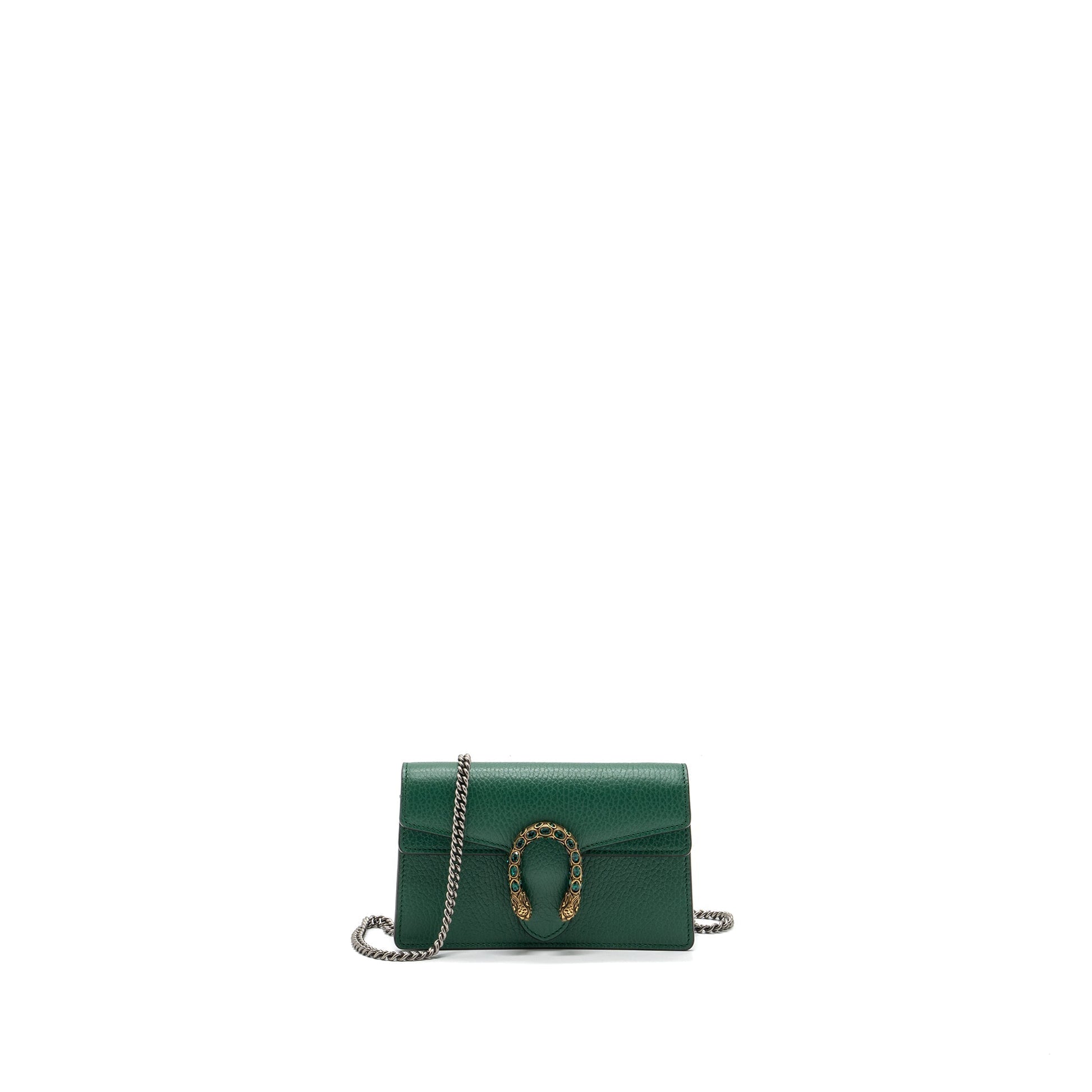Gucci Dionysus Super Calfskin Brushed Handbag Green Mini Travel Bag