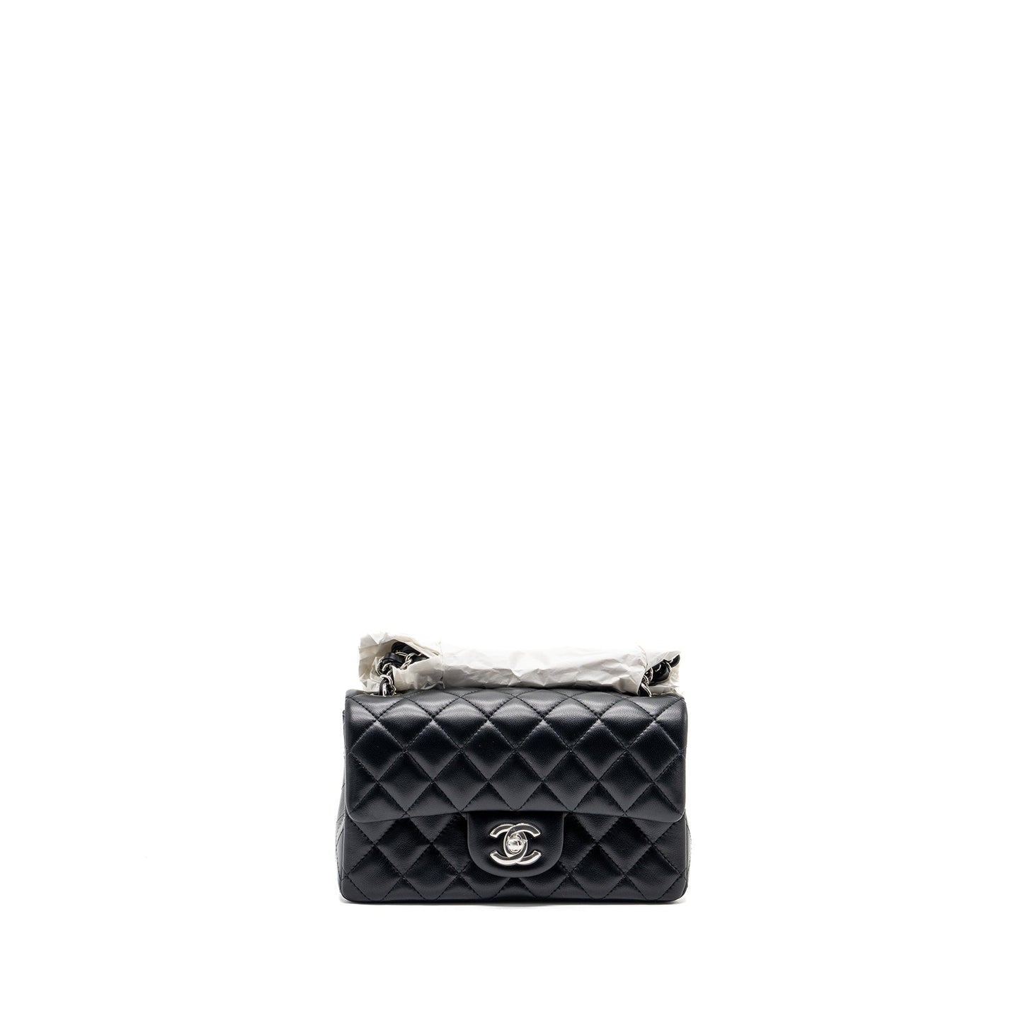 Chanel rectangular flap lambskin SHW microchip Black Shoulder Bag Microchip 5