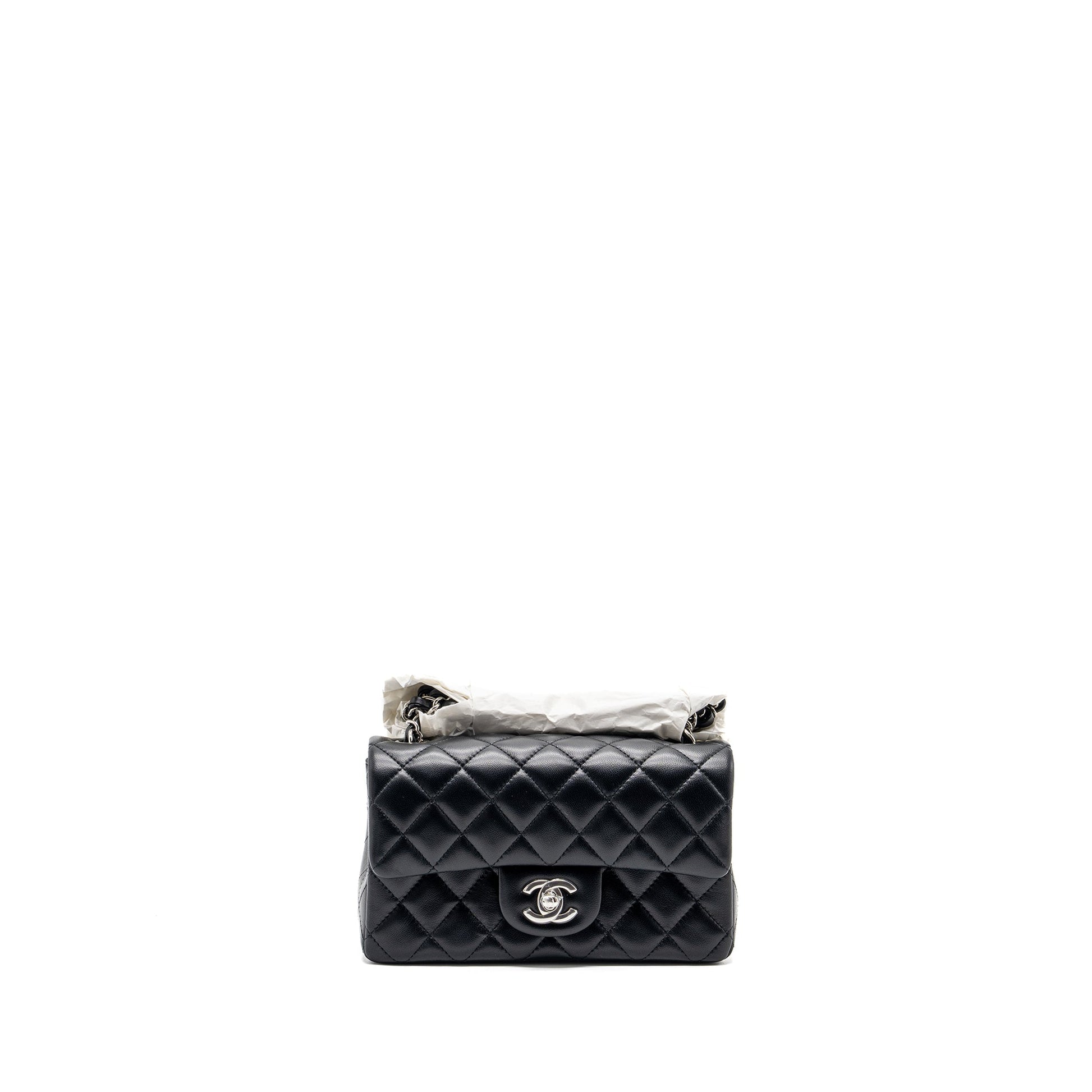 Chanel rectangular flap lambskin SHW microchip Black Shoulder Bag Microchip 5