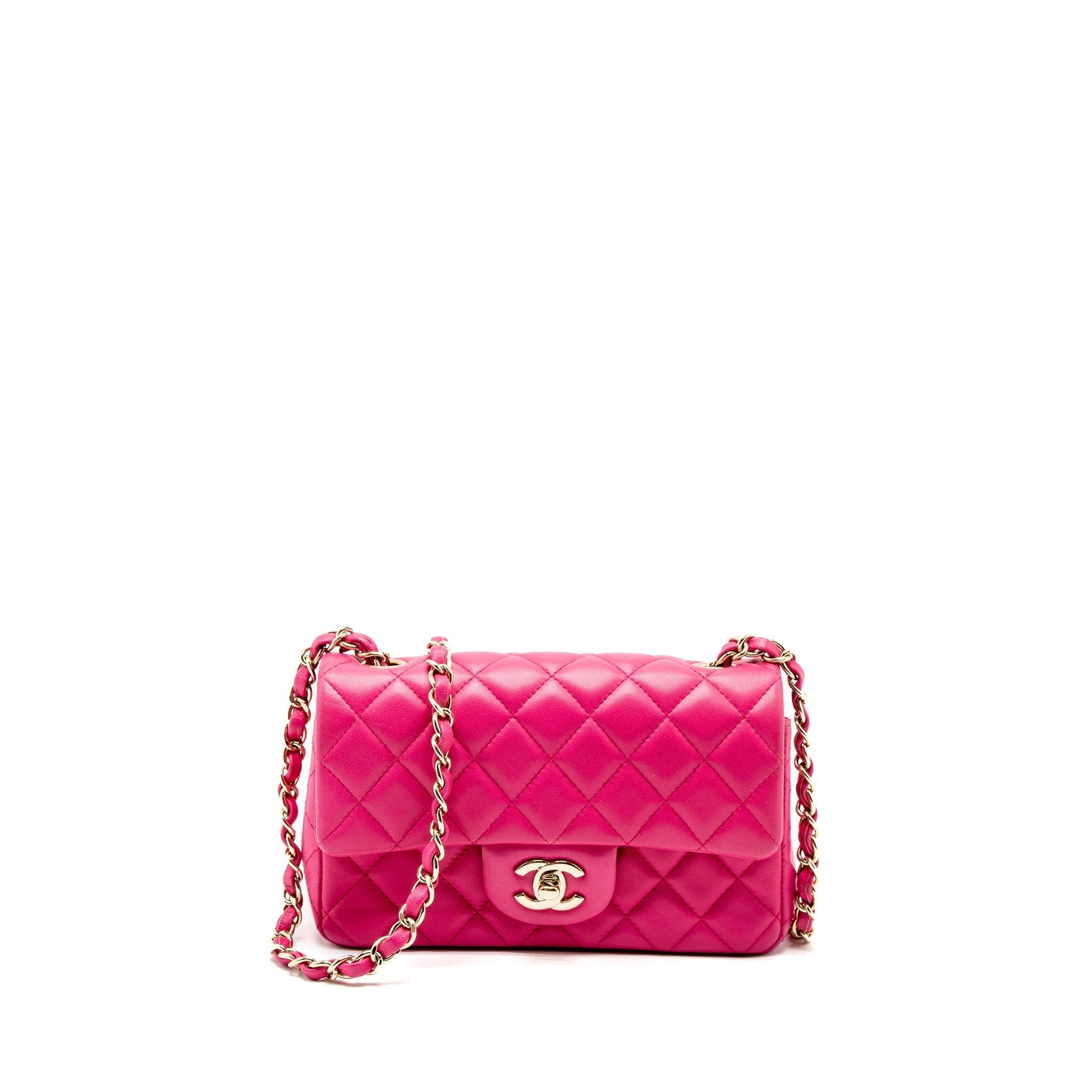 Chanel Rectangular Flap Lambskin LGHW Pink Shoulder Bag