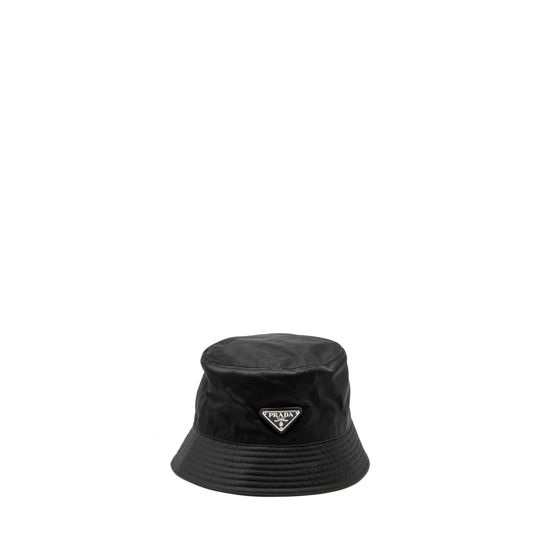 Prada Size M Re Hat Handbag Nylon Black Bucket Bag