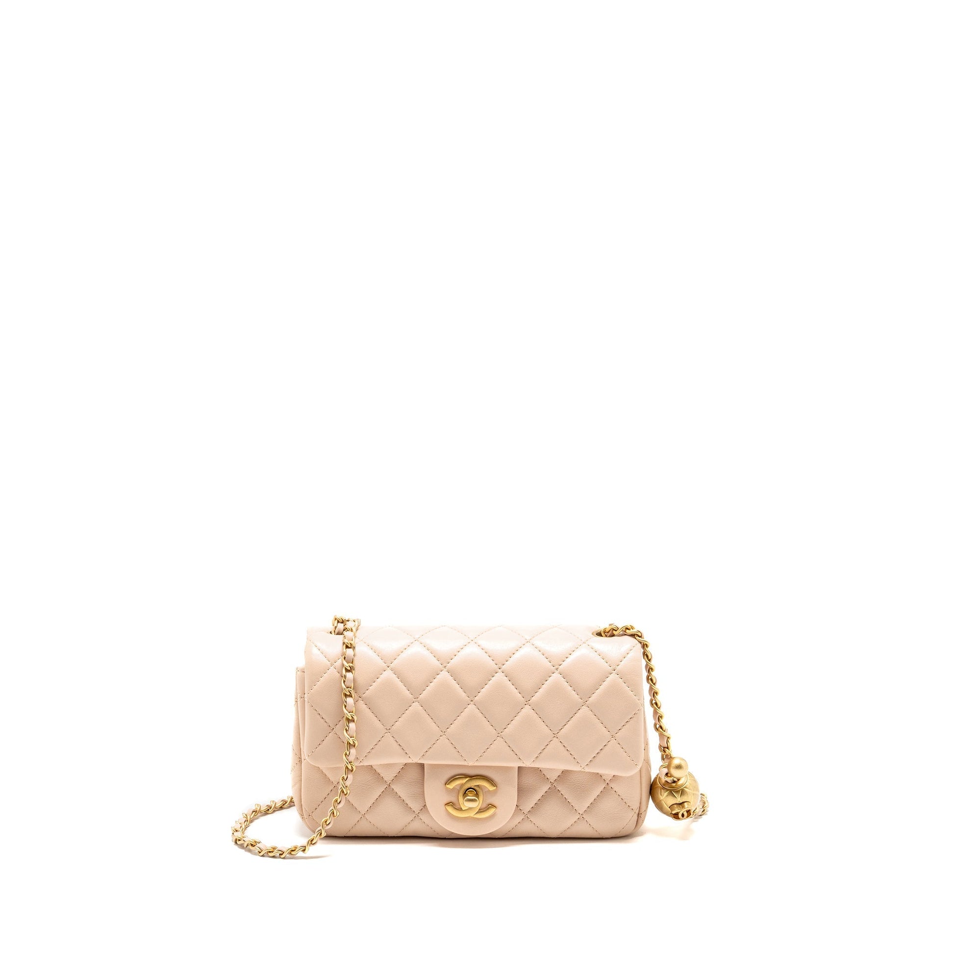 Chanel Pearl Crush Rectangular flap Lambskin light Pink Shoulder Bag