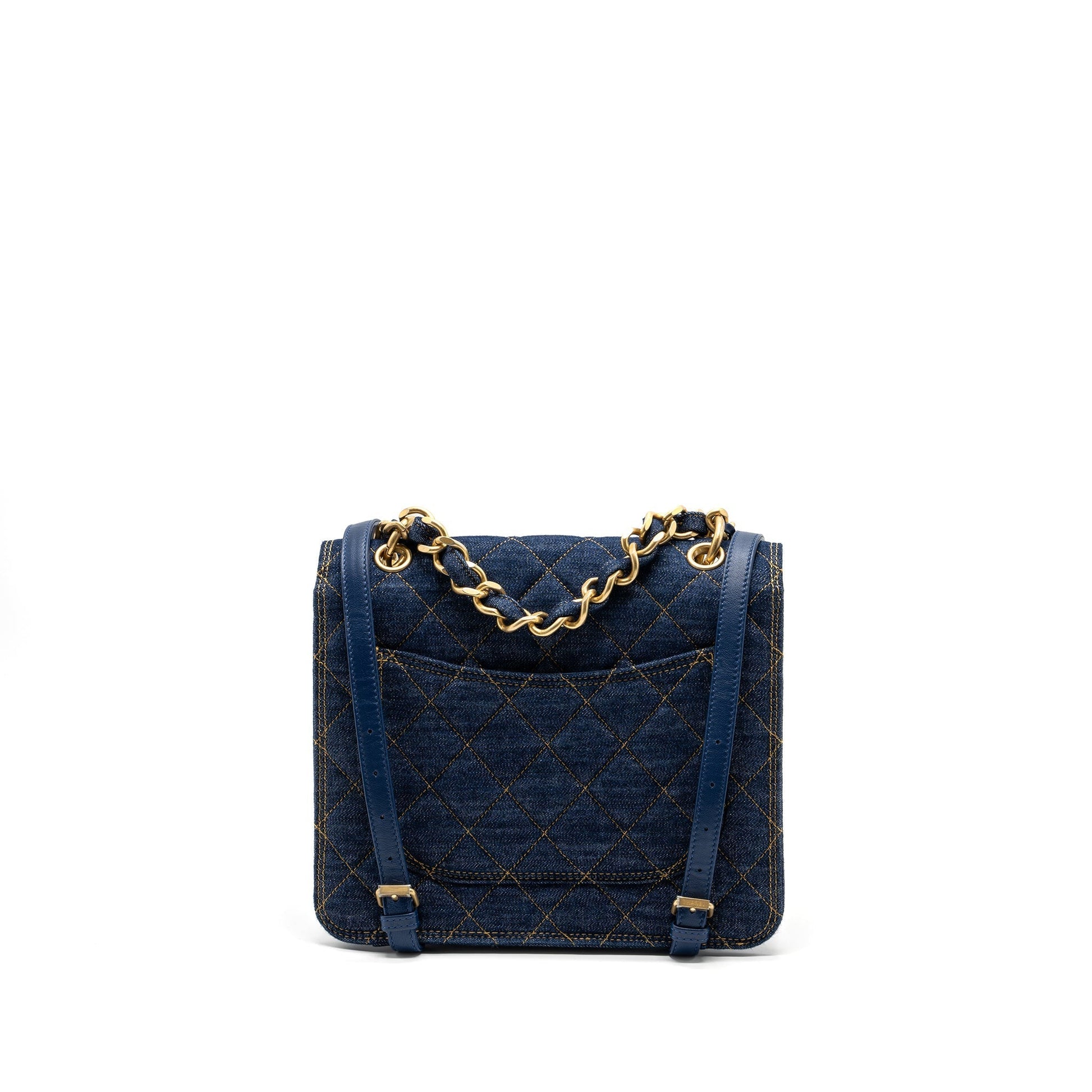 Chanel 23S Flap Backpack Denim Brushed GHW Blue Microchip 1