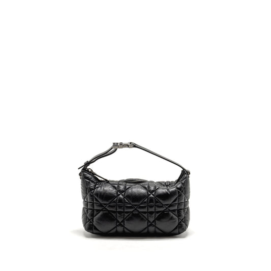 Dior travel Nomad Pouch Macrocannage Calfskin Handbag Black Medium Travel Bag