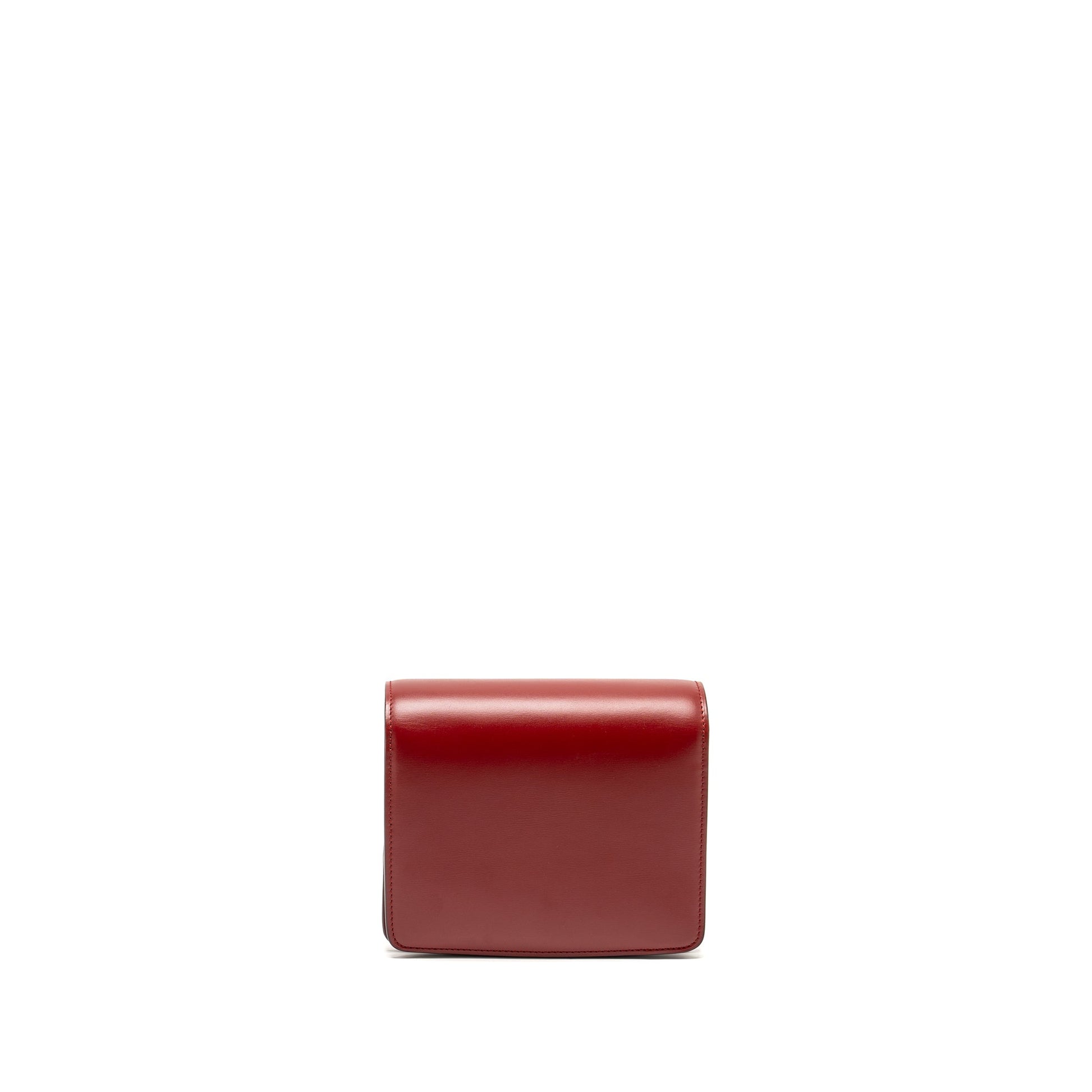 Celine Classic Box Purse Calfskin Handbag Red Mini Travel Bag
