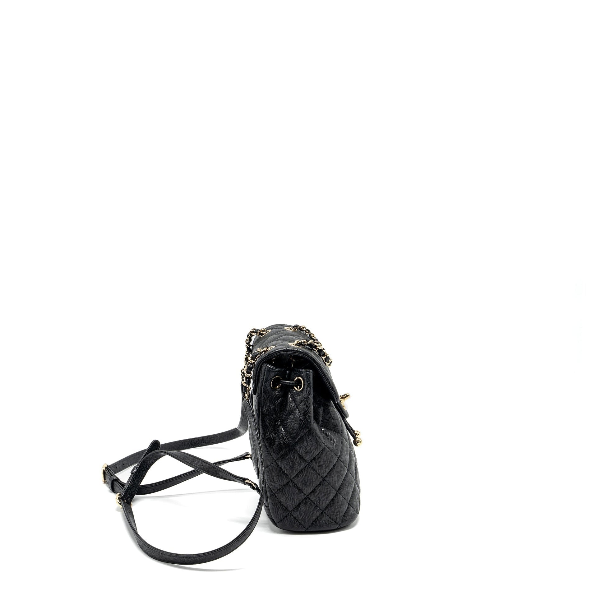 Chanel 23s Backpack Caviar LGHW Microchip Black