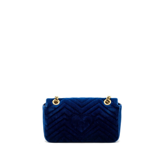 Gucci Marmont Shoulder Bag Velvet Blue