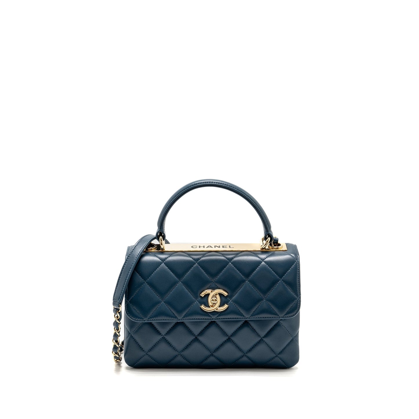 Chanel Trendy CC Flap Lambskin LGHW Blue Small Shoulder Bag