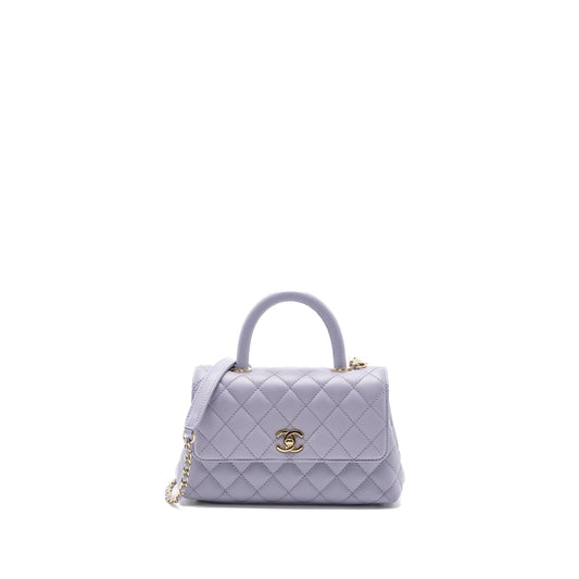 Chanel Coco Handle Caviar Light Purple LGHW Small Handbag