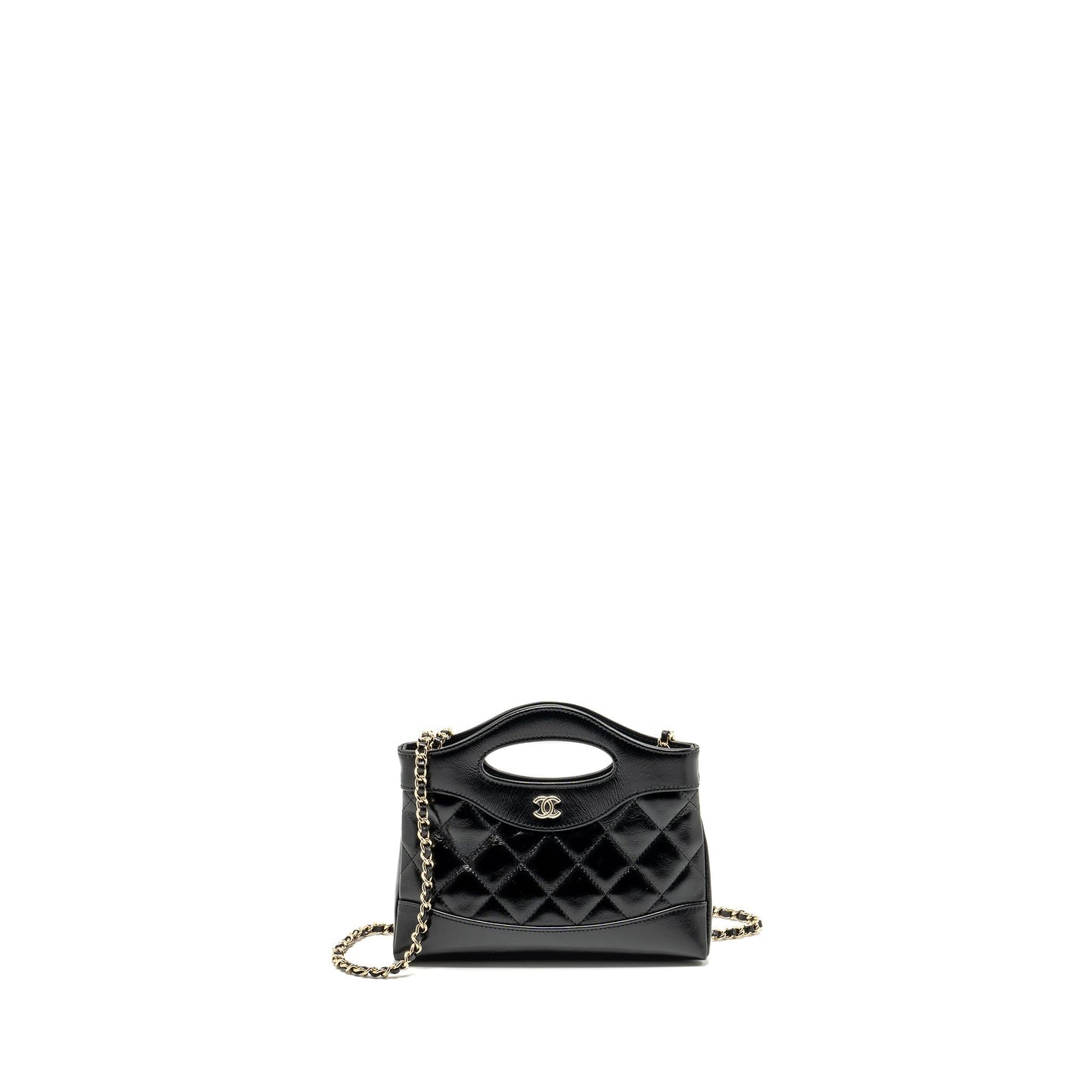 Chanel 31 Shiny Calfskin LGHW Microchip Black Clutch Bag