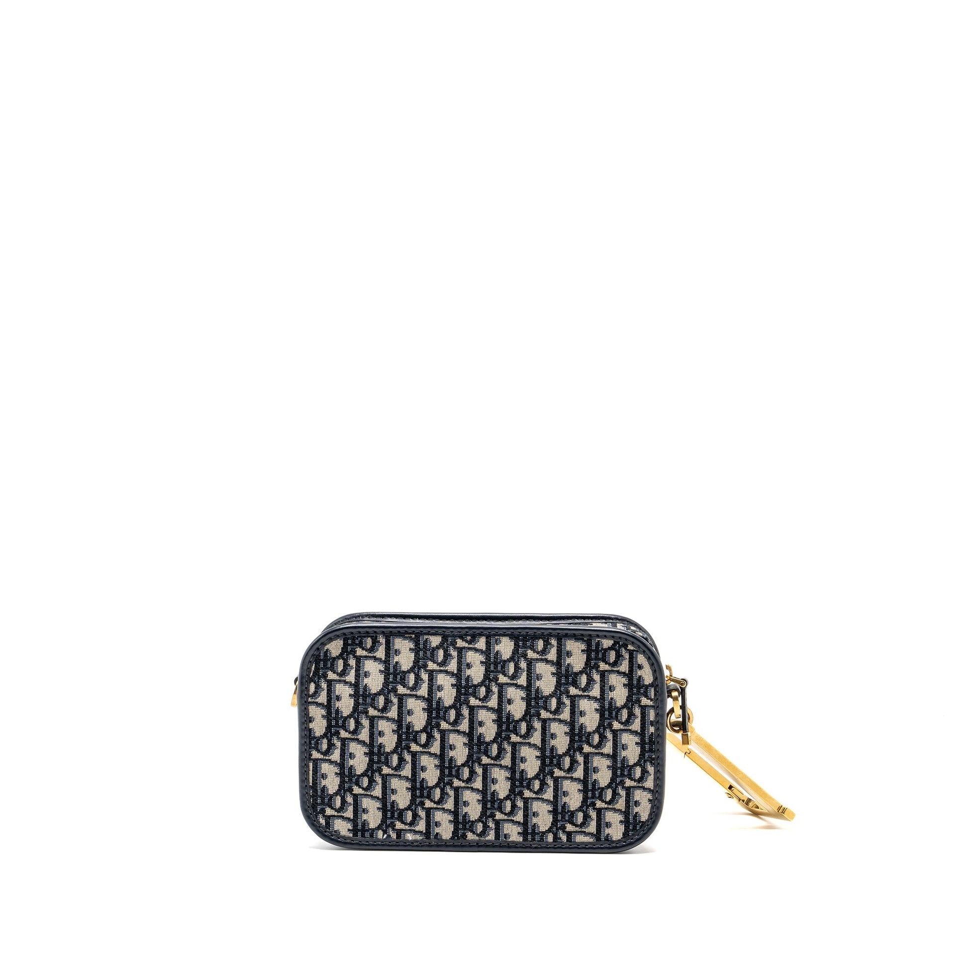 Dior quake Pouch With Shoulder Wide Strap Oblique Canvas Blue Shoulder Bag