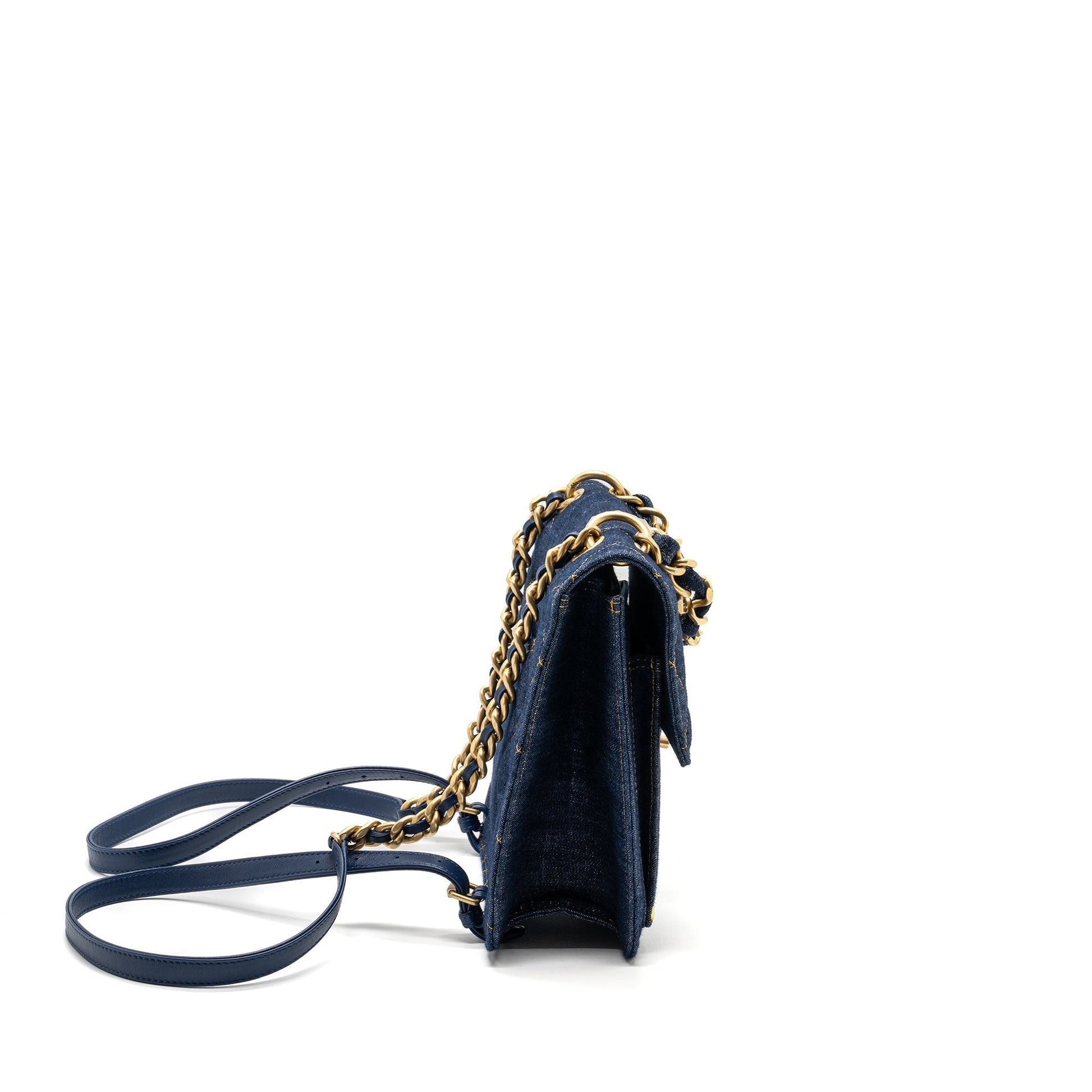 Chanel 23S Flap Backpack Denim Brushed GHW Blue Microchip 1