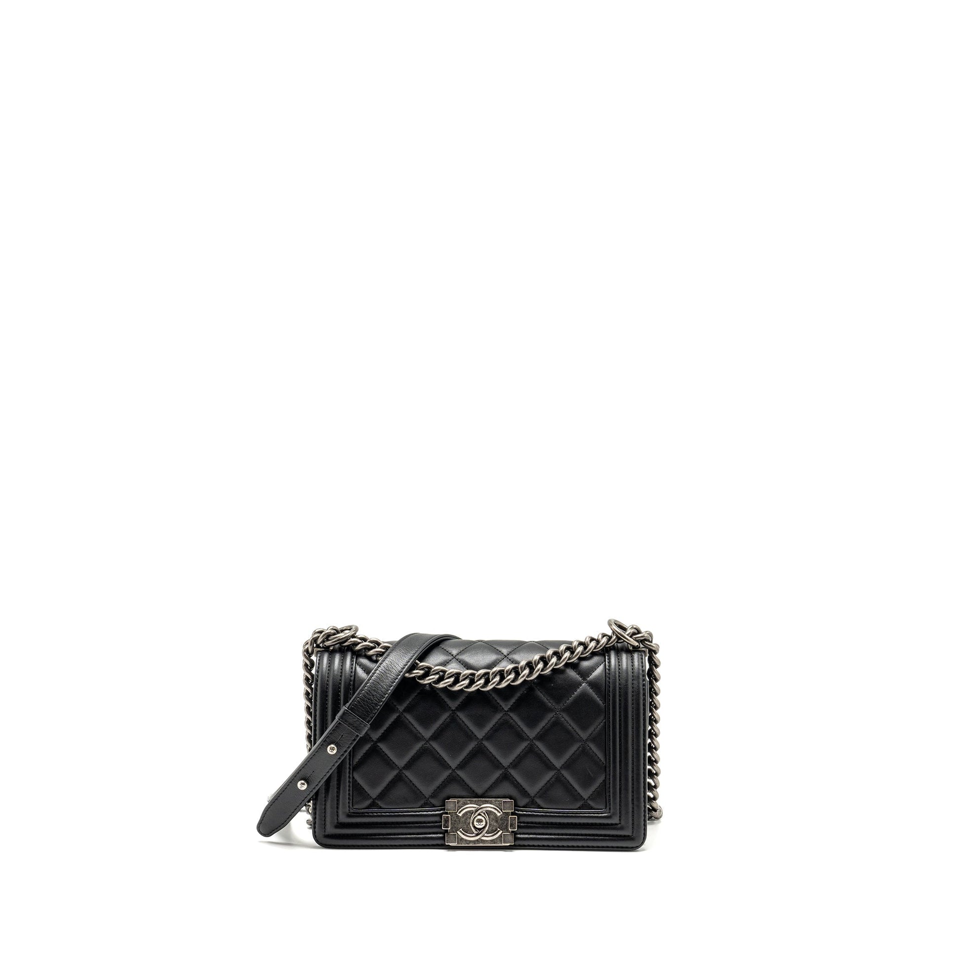 Chanel Boy Calfskin Ruthenium Hardware Black Handbag Hardware 1