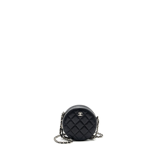 Chanel round sip caviar SHW Black Clutch Bag