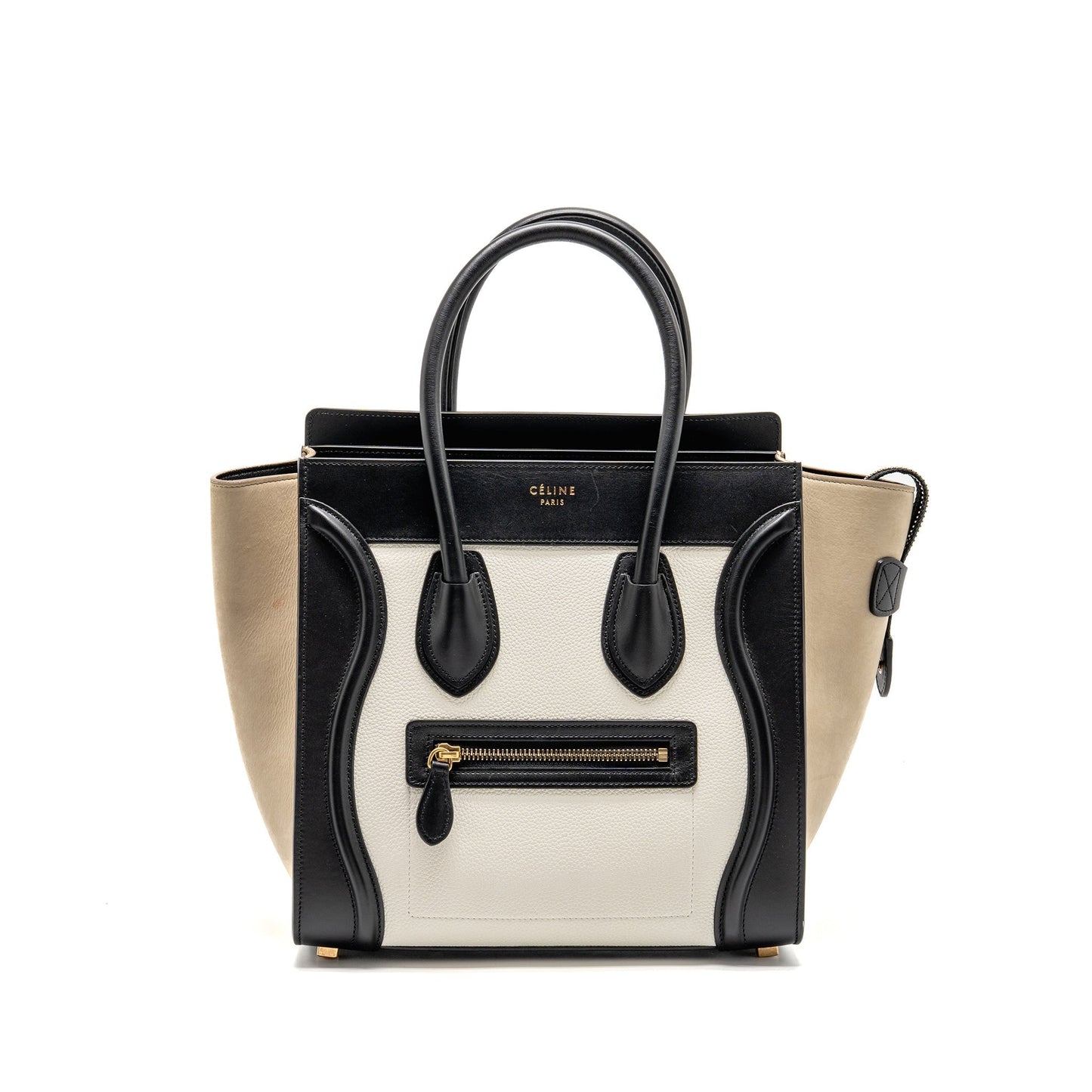 Celine Micro Luggage Purse Calfskin Multicolour Handbag White Travel Bag