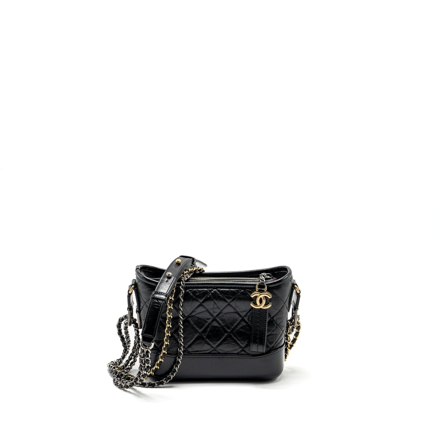 Chanel Gabrielle Hobo Calfskin Hardware Multicolour Black Small Shoulder Bag 4