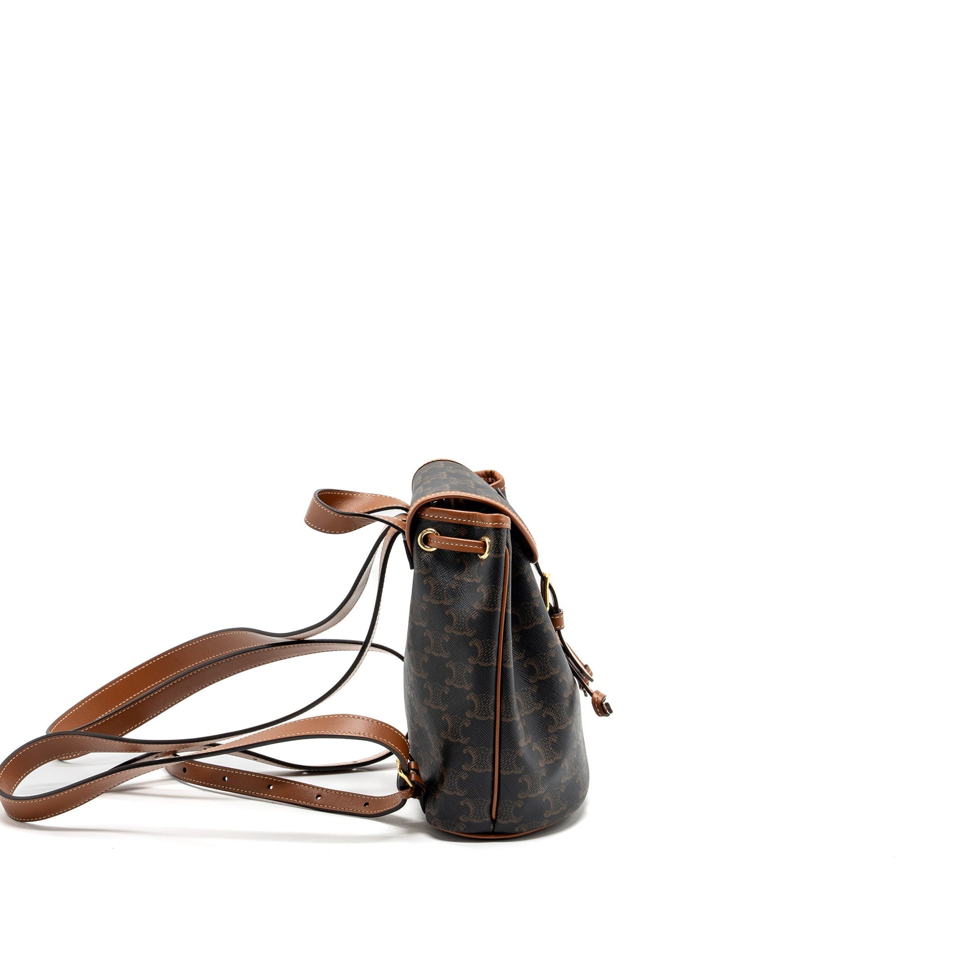 Celine Backpack Folco Triomphe Calfskin Handbag Canvas Mini