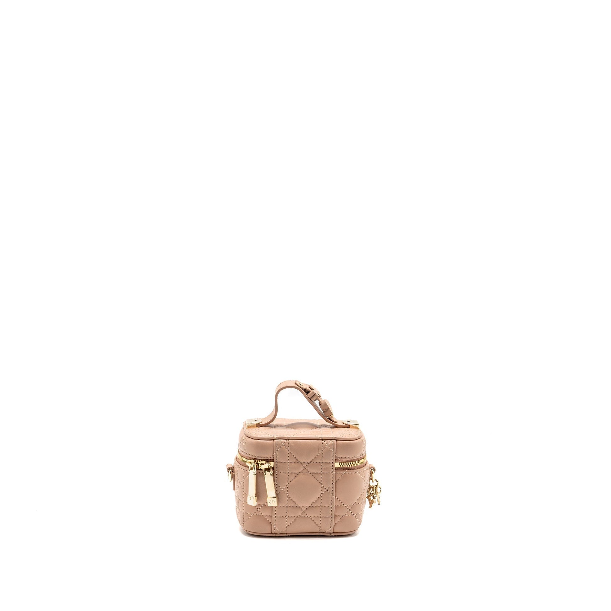 Dior Micro Lady Vanity Case Cannage Lambskin Rose Pink Travel Bag