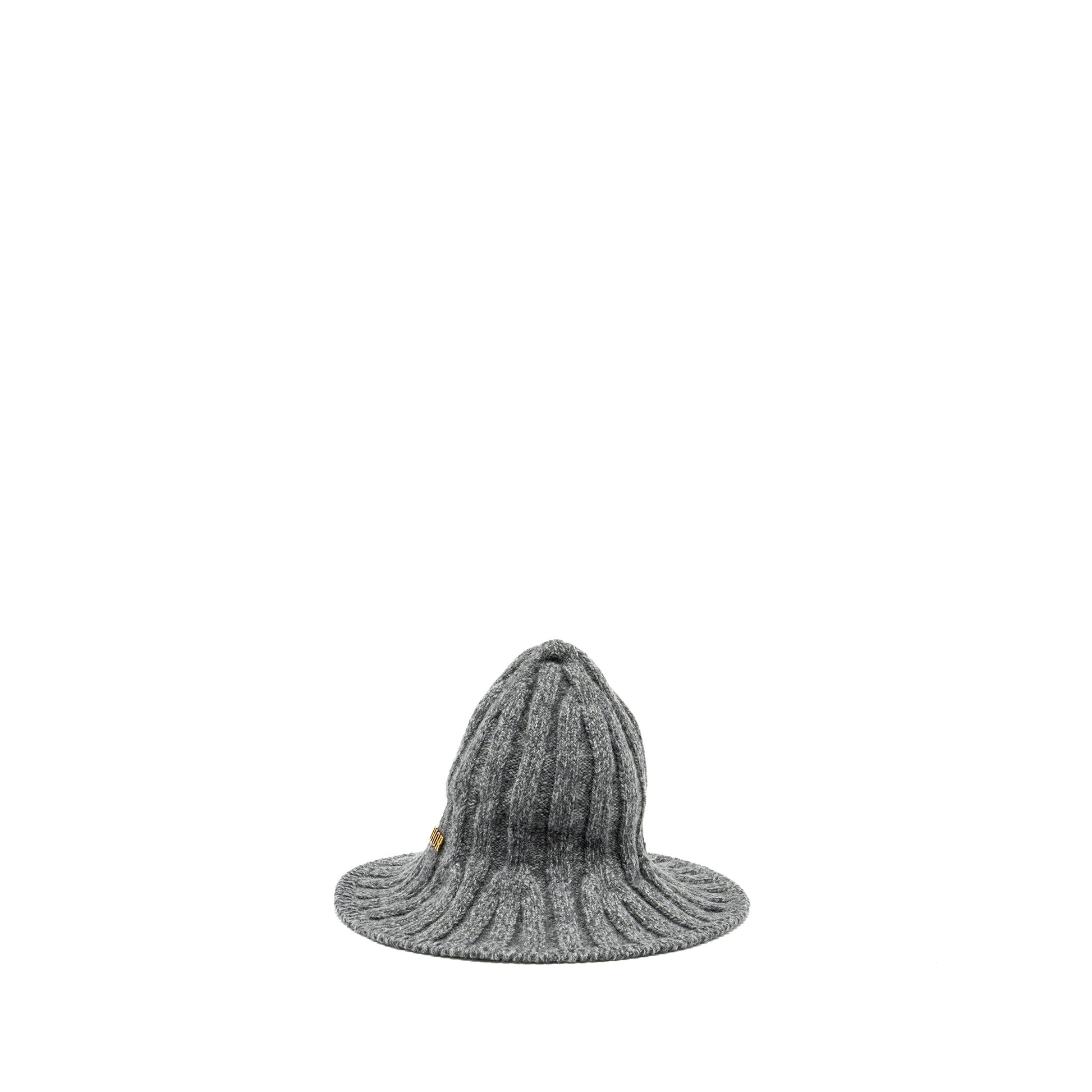 Dior Letter Wire Brimmed Beanie Wool Grey Handbag Logo Travel Bag