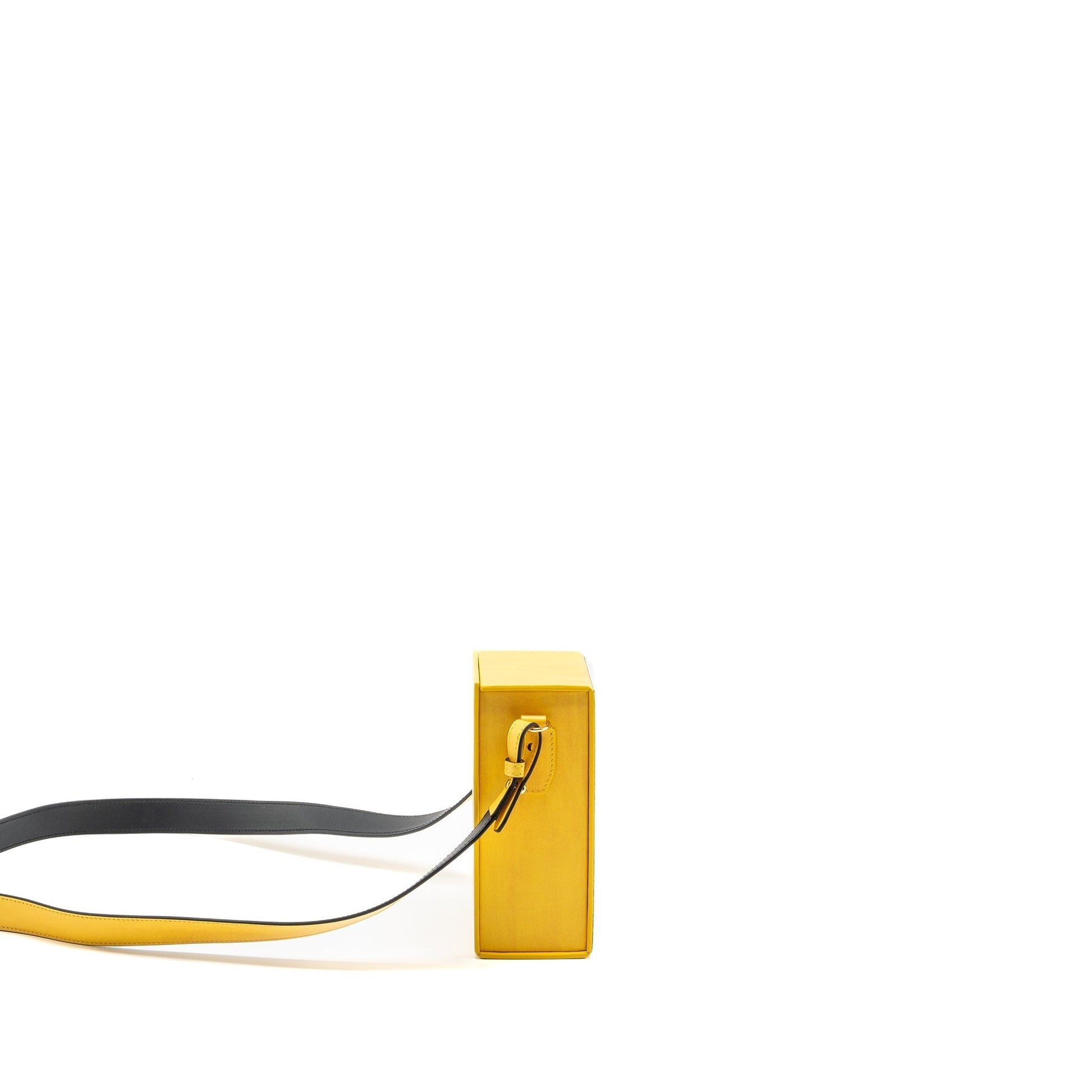 Fendi Vertical Box Purse Calfskin Yellow Travel Bag