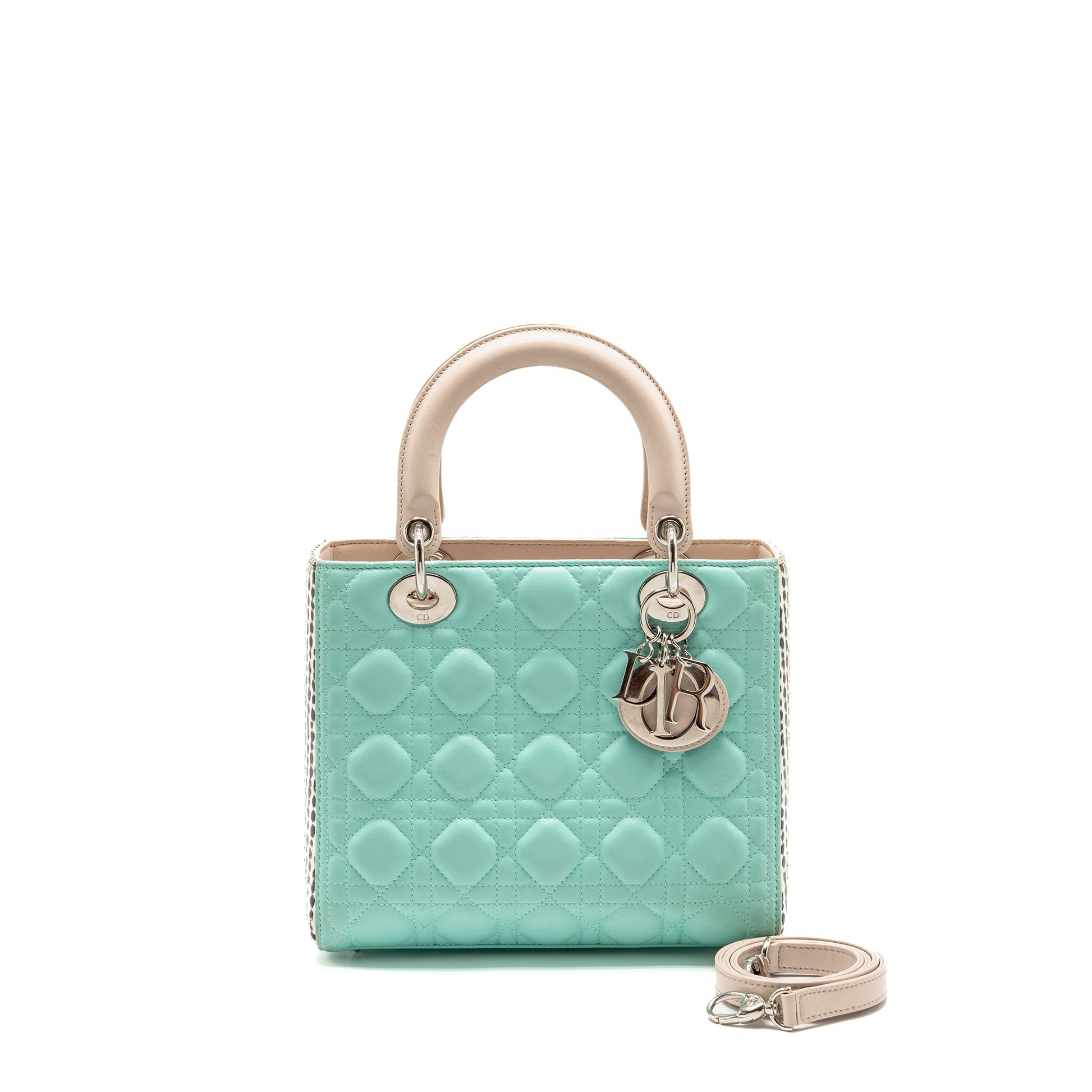 Dior Lady Lambskin Python Multicolour Handbag Medium Travel Bag