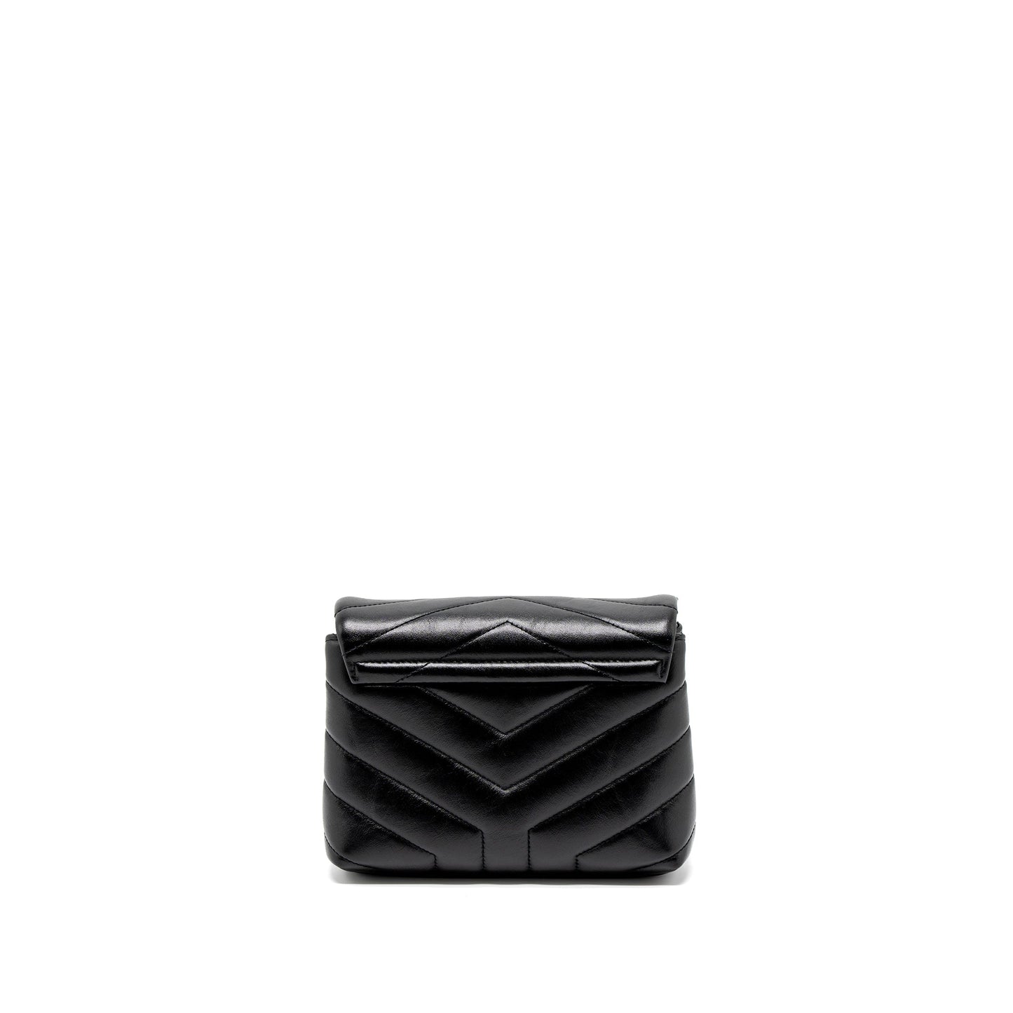 YSL Saint Laurent Loulou Strap Purse Calfskin Black Toy Travel Bag Calfskin Black Shw
