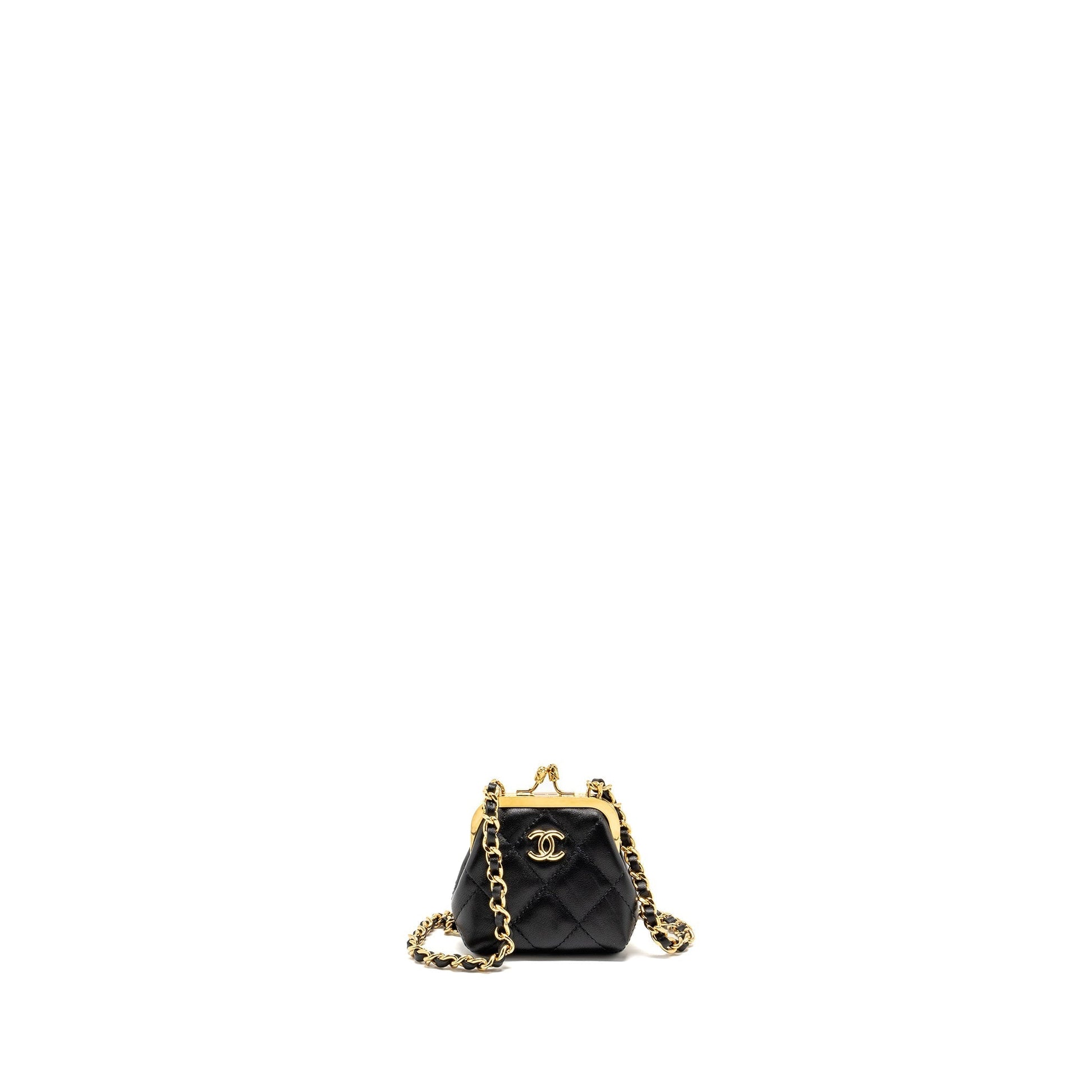 Chanel 23p Coin Purse Calfskin LGHW microchip Black Wallet Case