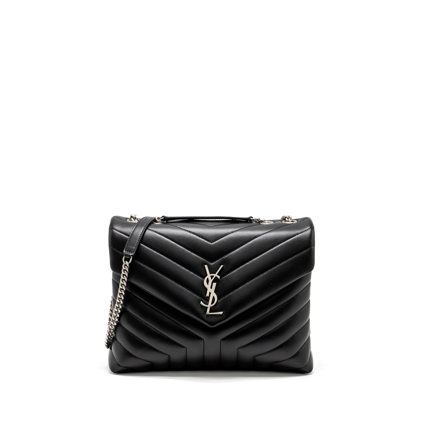 YSL Saint Laurent Saint Laurent Loulou Purse Calfskin Shoulder Bag Black Mini