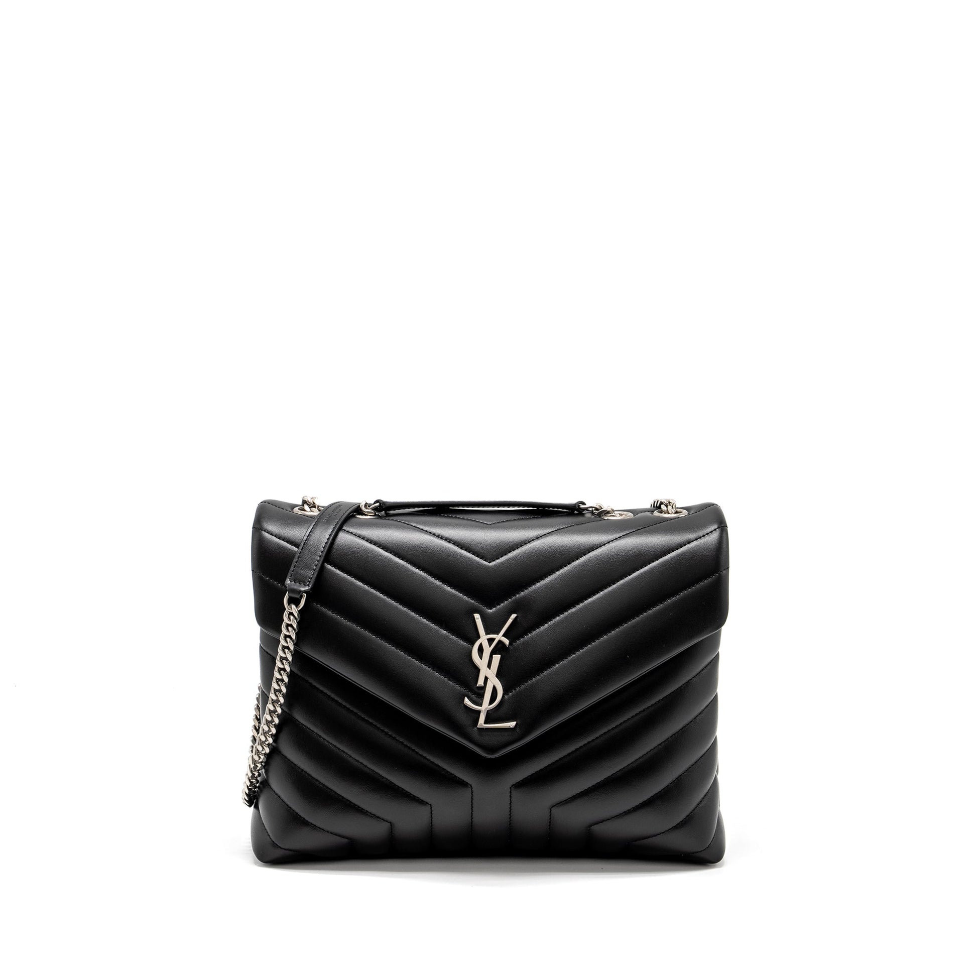 YSL Saint Laurent Saint Laurent Loulou Purse Calfskin Shoulder Bag Black Mini