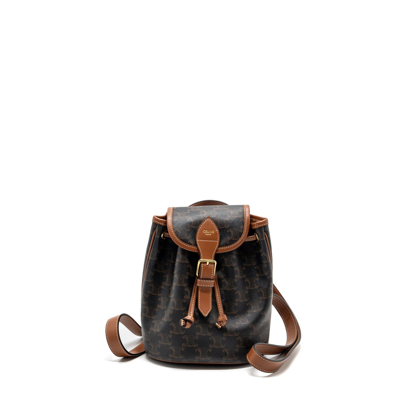 Celine Backpack Folco Triomphe Calfskin Handbag Canvas Mini