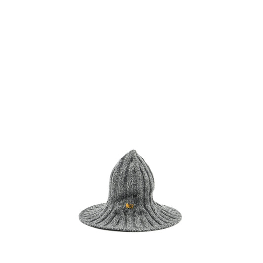Dior Letter Wire Brimmed Beanie Wool Grey Handbag Logo Travel Bag