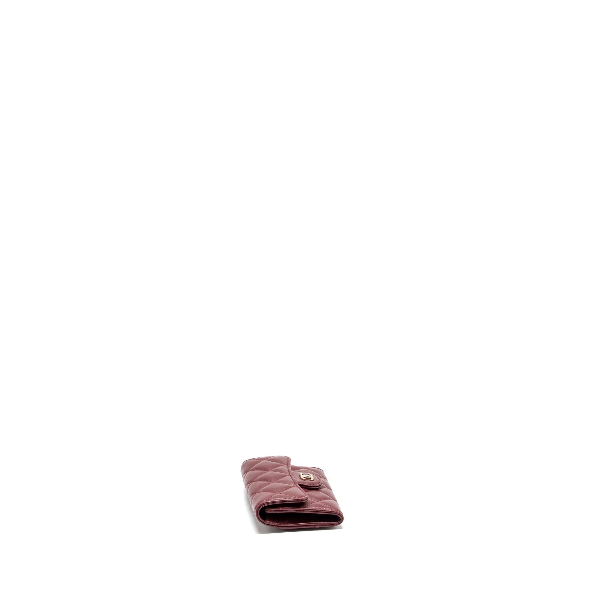 Chanel Classic Flap card holder lambskin burgundy Wallet Case