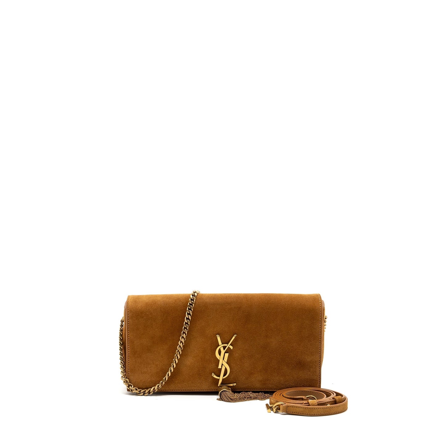 YSL Saint Laurent Saint Laurent Kate Tassel Crossbody Purse Suede Brown Crossbody Bag