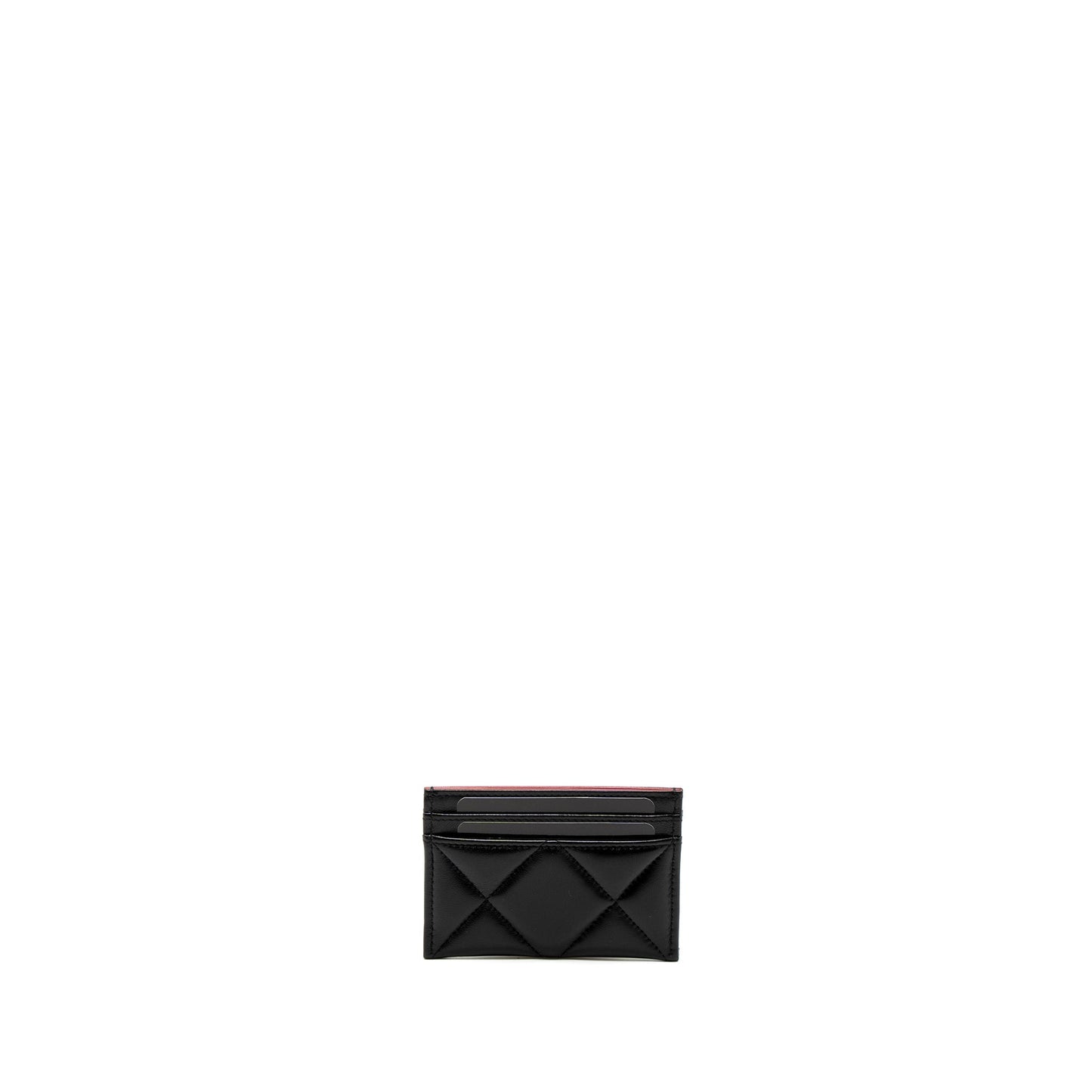 Chanel 19 Card Holder Lambskin GHW Microchip Black Pink Wallet Case