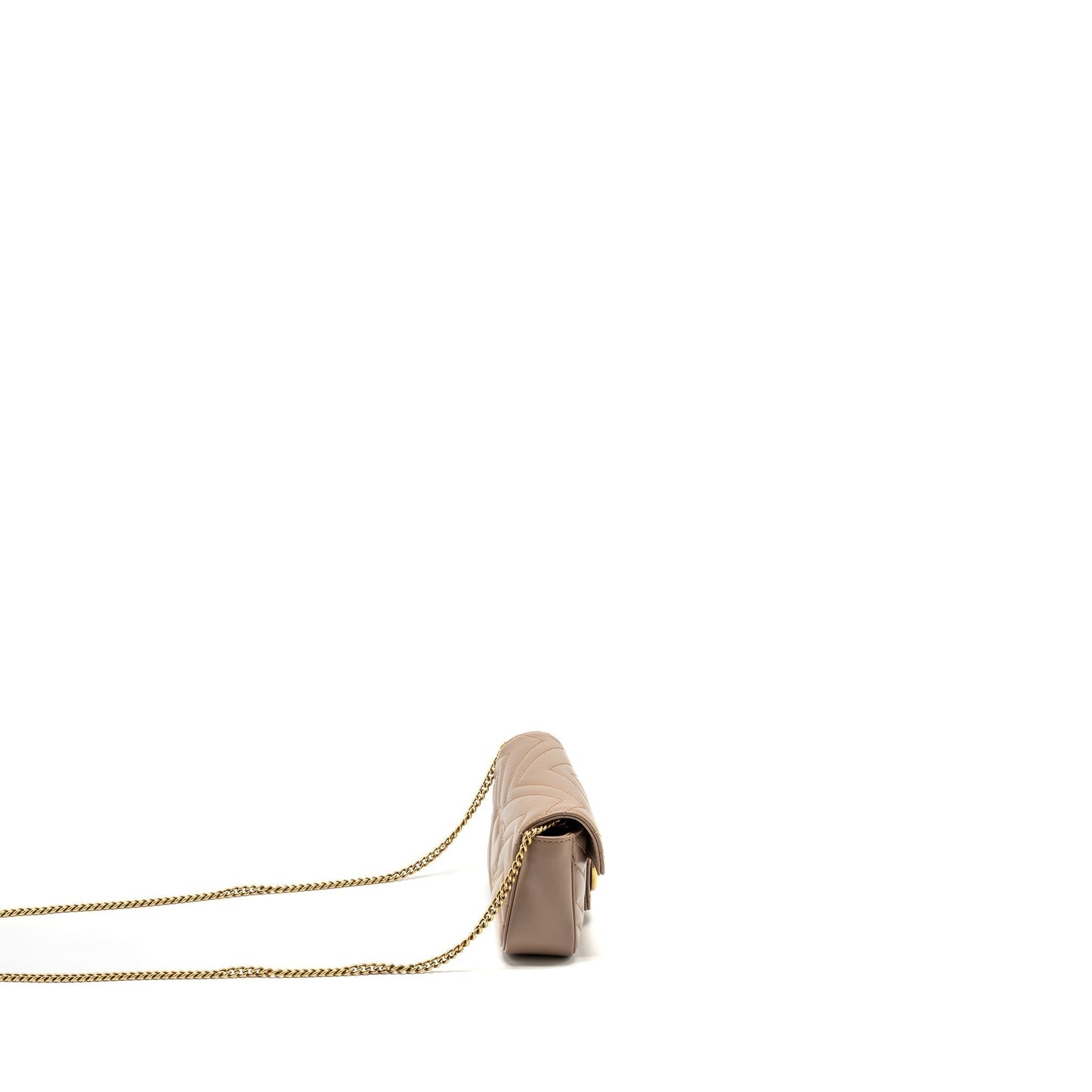 Gucci Marmont Super Bag Calfskin Beige Mini Travel Bag