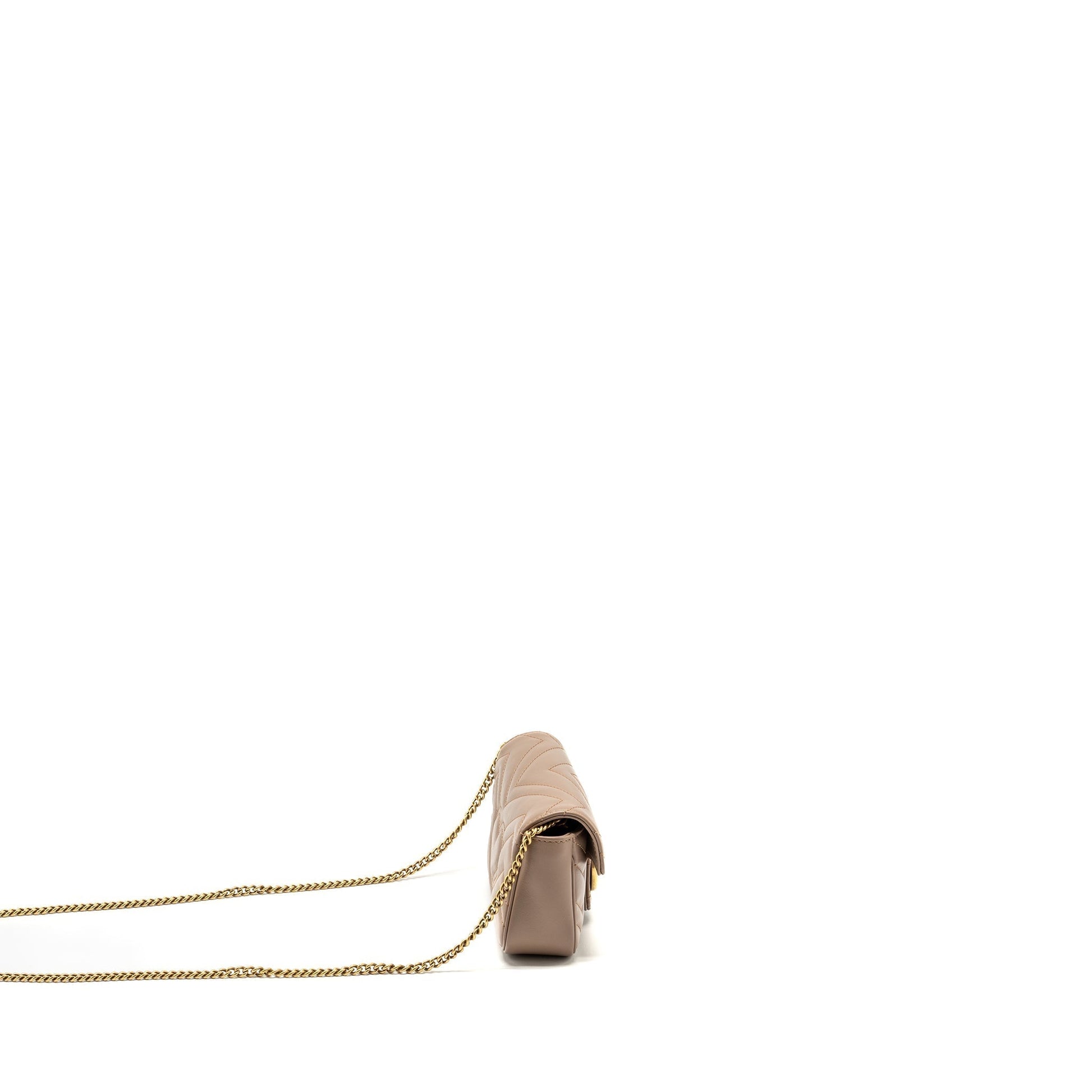Gucci Marmont Super Bag Calfskin Beige Mini Travel Bag