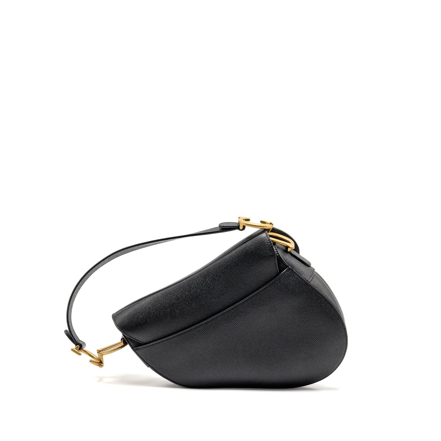 Dior Saddle Purse With Strap Grained Calfskin Handbag Black Travel Bag