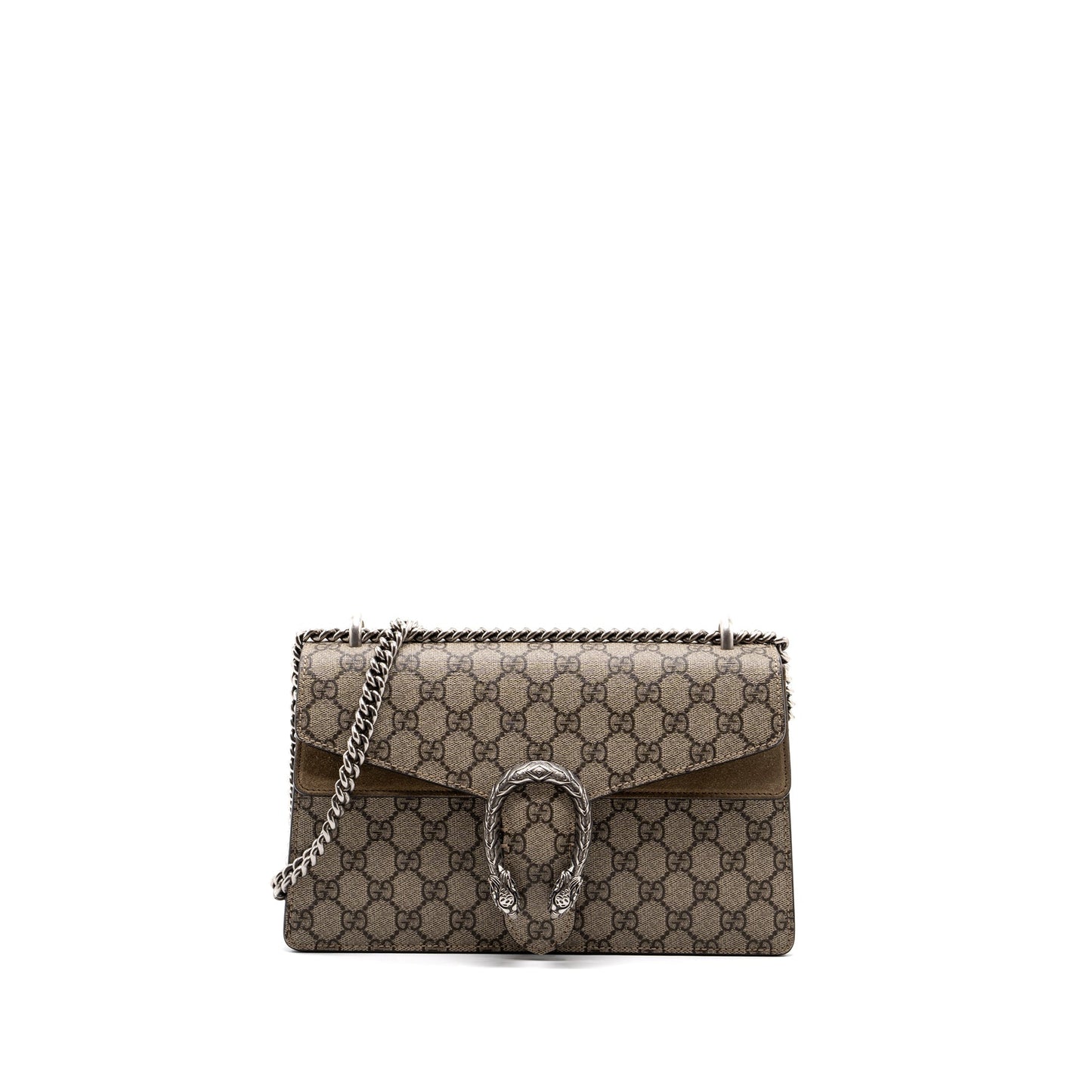 Gucci Dionysus Small Supreme Taupe Shw Handbag Canvas Suede Travel Bag